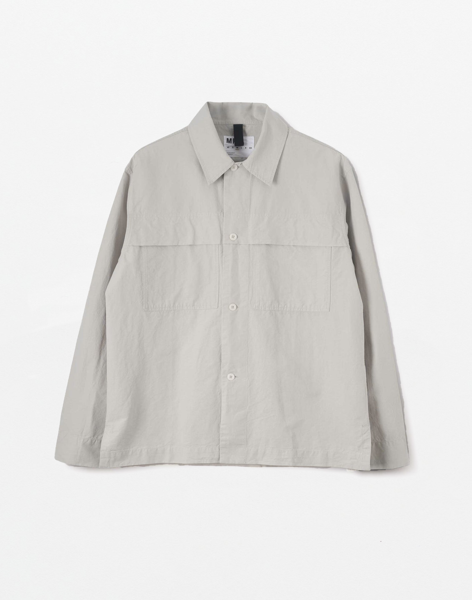 MHL. - STORM FLAP SHIRT DRY COTTON LINEN (PALE STONE