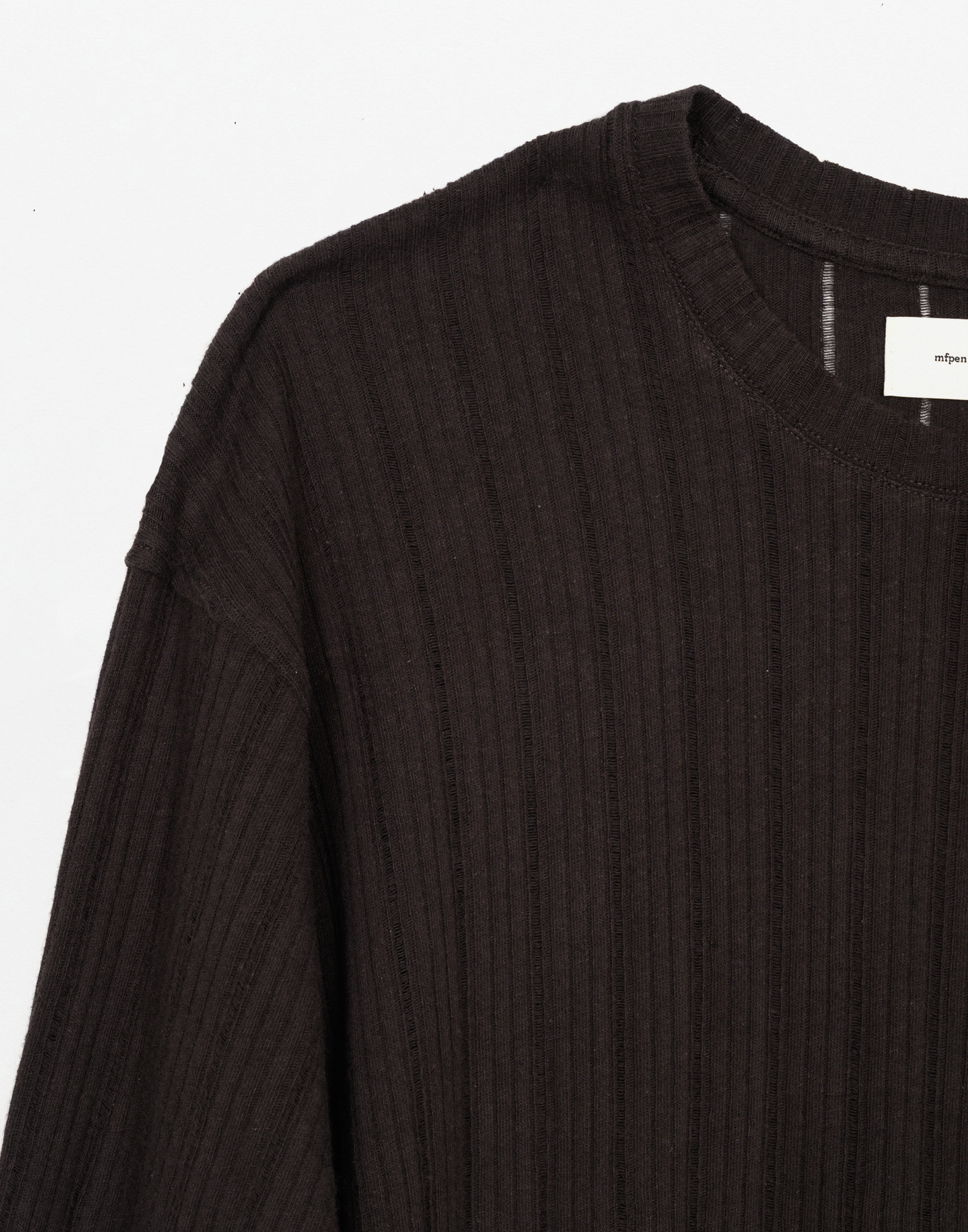 mfpen - LS Round Neck (Brown Rib) — EQUIPMENT