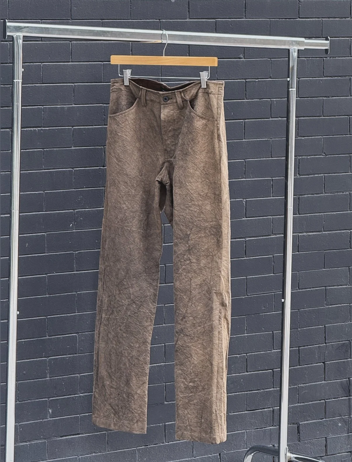 Evan Kinori - FOUR POCKET PANT NATURAL DYE TWILL (PERSIMMON IRON DYE)