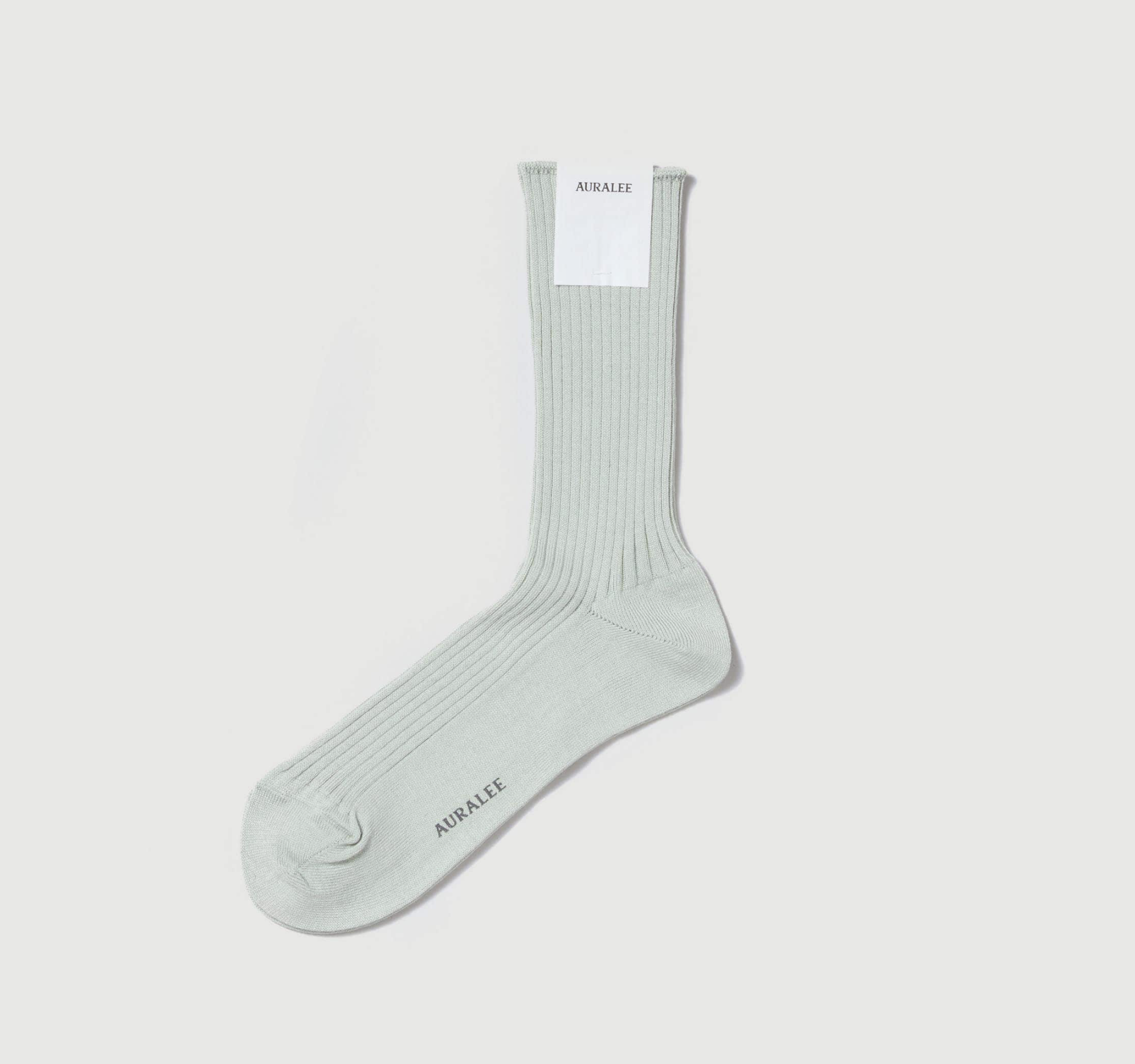 Auralee - GIZA HIGH GAUGE SOCKS (PALE GREEN)