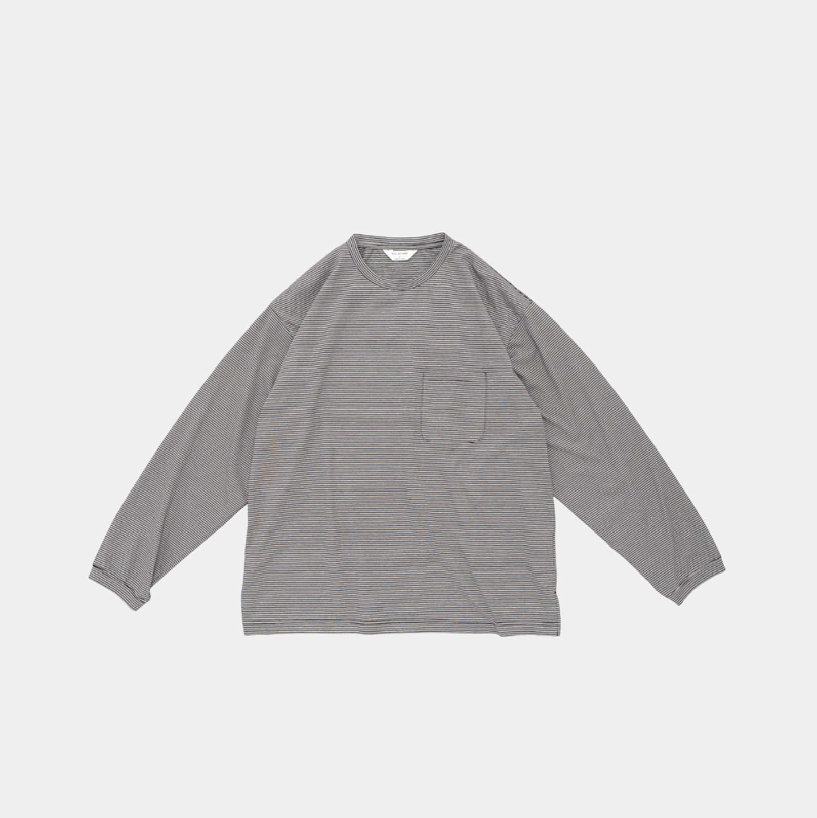 STILL BY HAND – STRIPED LONG SLEEVE (GREY + BLACK)