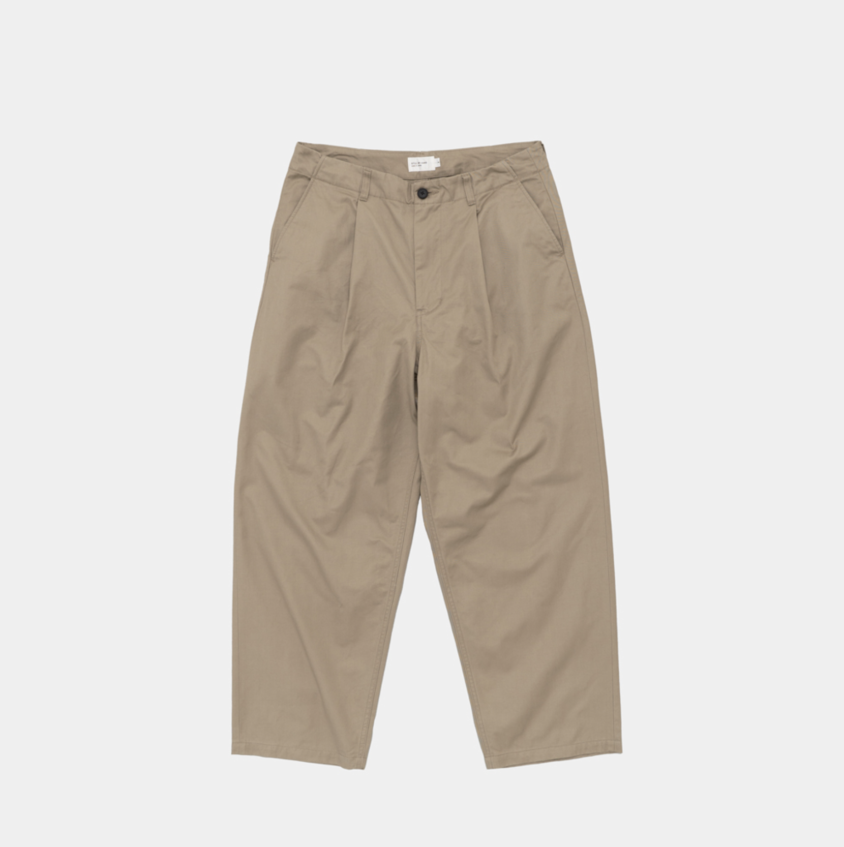 STILL BY HAND – SELVEDGE 1 PLEAT PANTS (BEIGE)