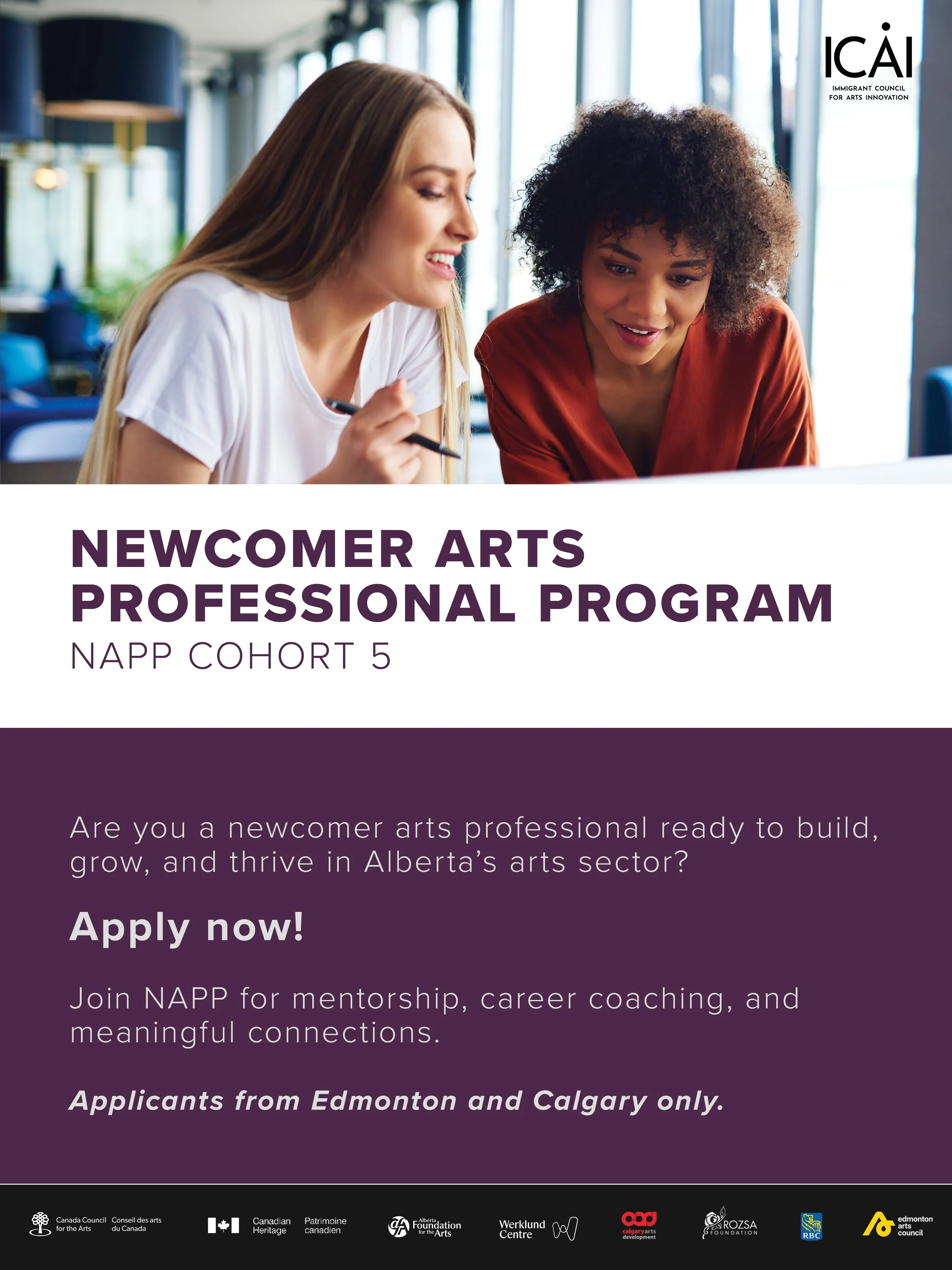 ICAI Newcomer Arts Professional Program: Applications are now open