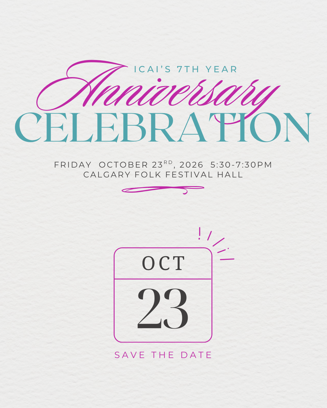  ICAI's 7th Year Anniversary Celebration - Save the date!