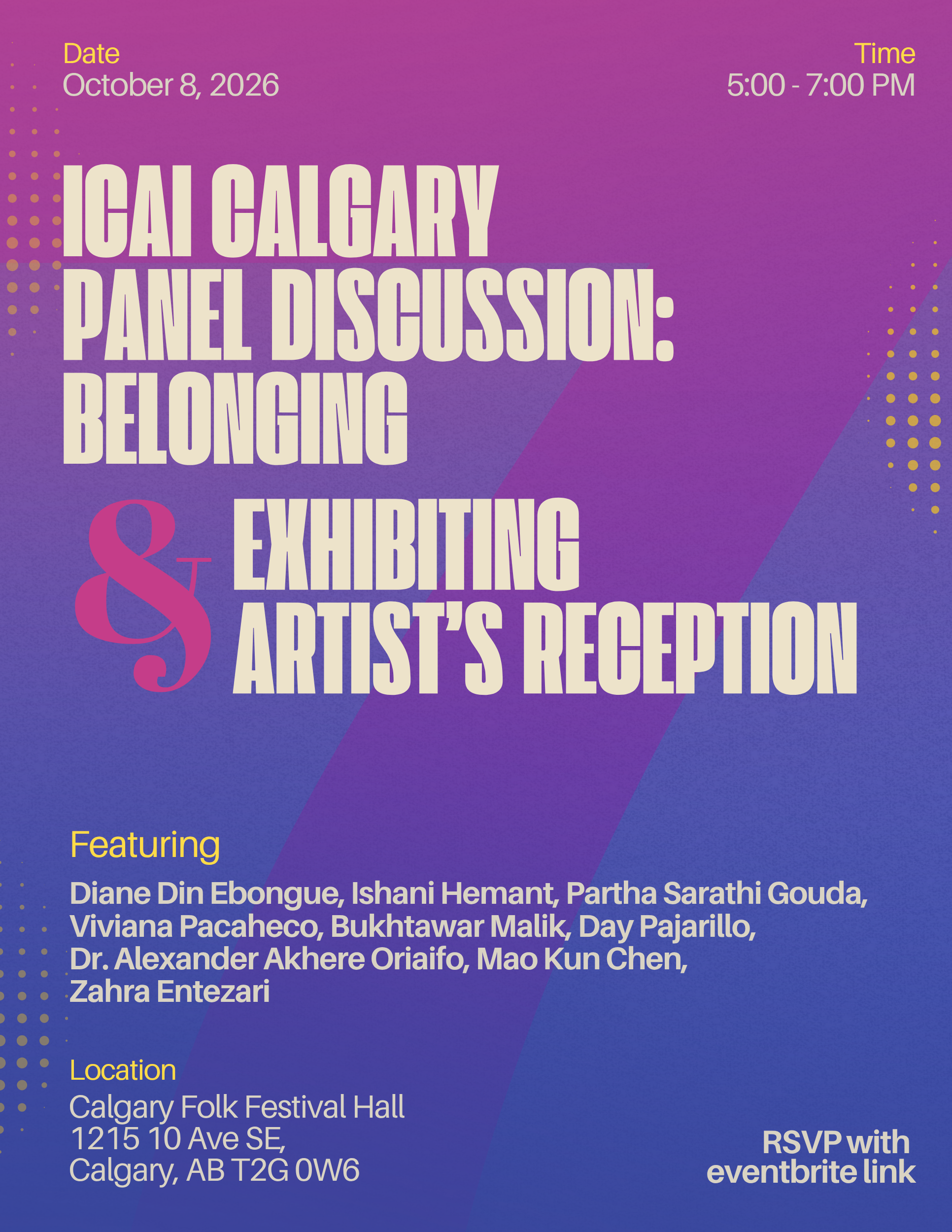 ICAI Calgary: Panel Discussion: Belonging &amp; Exhibiting Artists’ Reception