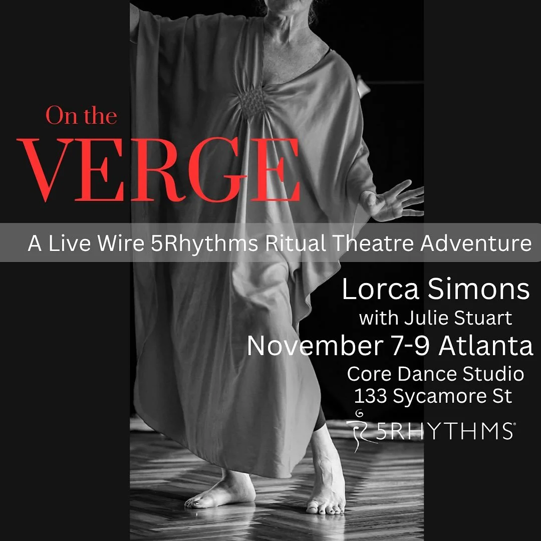 Longtime teacher/co-creator of the Ritual Theater Live Wire Labs, Lorca Simons is bringing her transformative work back to Atlanta. Live Wire expands the IMAGINATION through curiosity, breath, physical gesture, and space. It is performance art in the