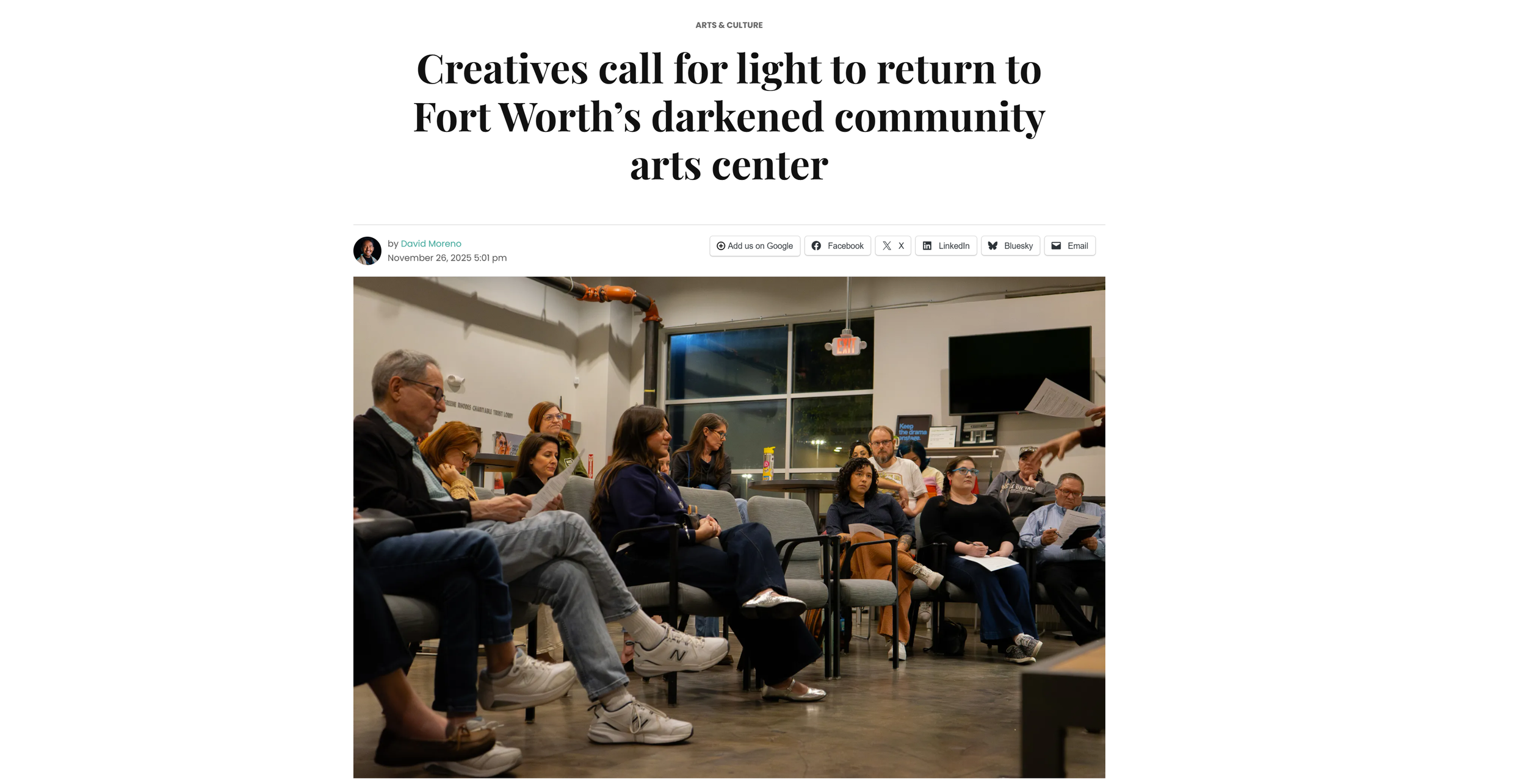 Creatives call for light to return to Fort Worth’s darkened community arts center