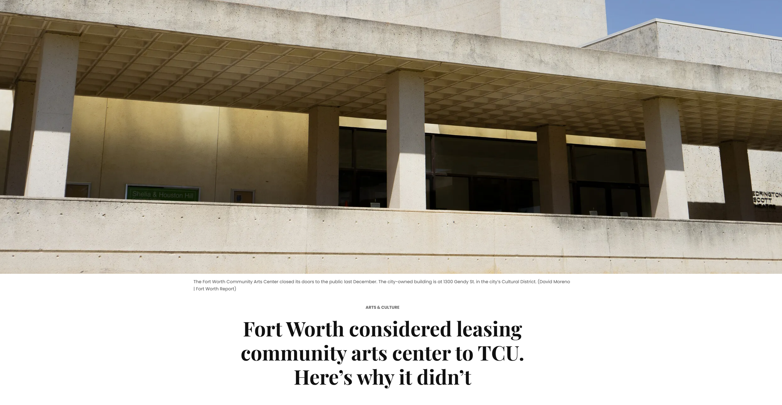 Fort Worth considered leasing community arts center to TCU. Here’s why it didn’t
