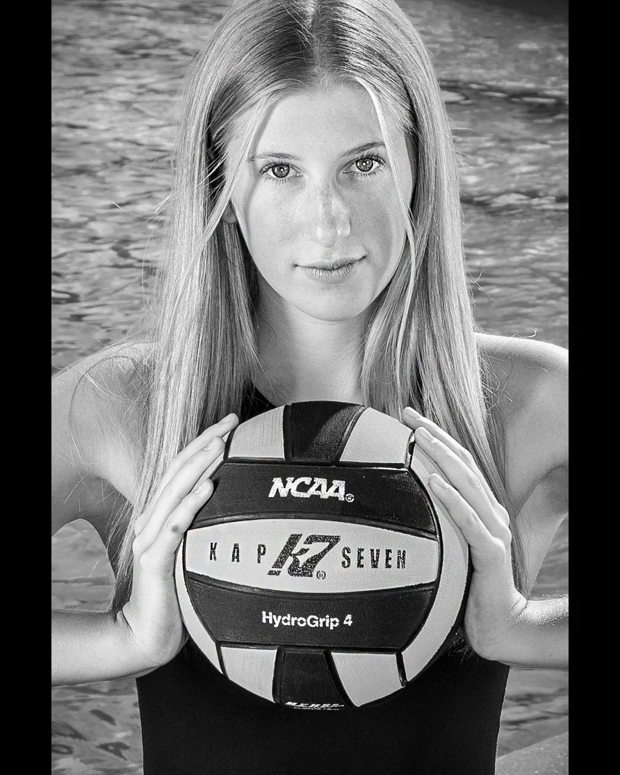 &ldquo;Black and white photography does more to evoke an emotion and freeze a moment in time than any other medium.&rdquo; &ndash; Cliff Edom. #sportsportraits #westcottlighting #nikon #tamronamericas #waterpolo #waterpololife