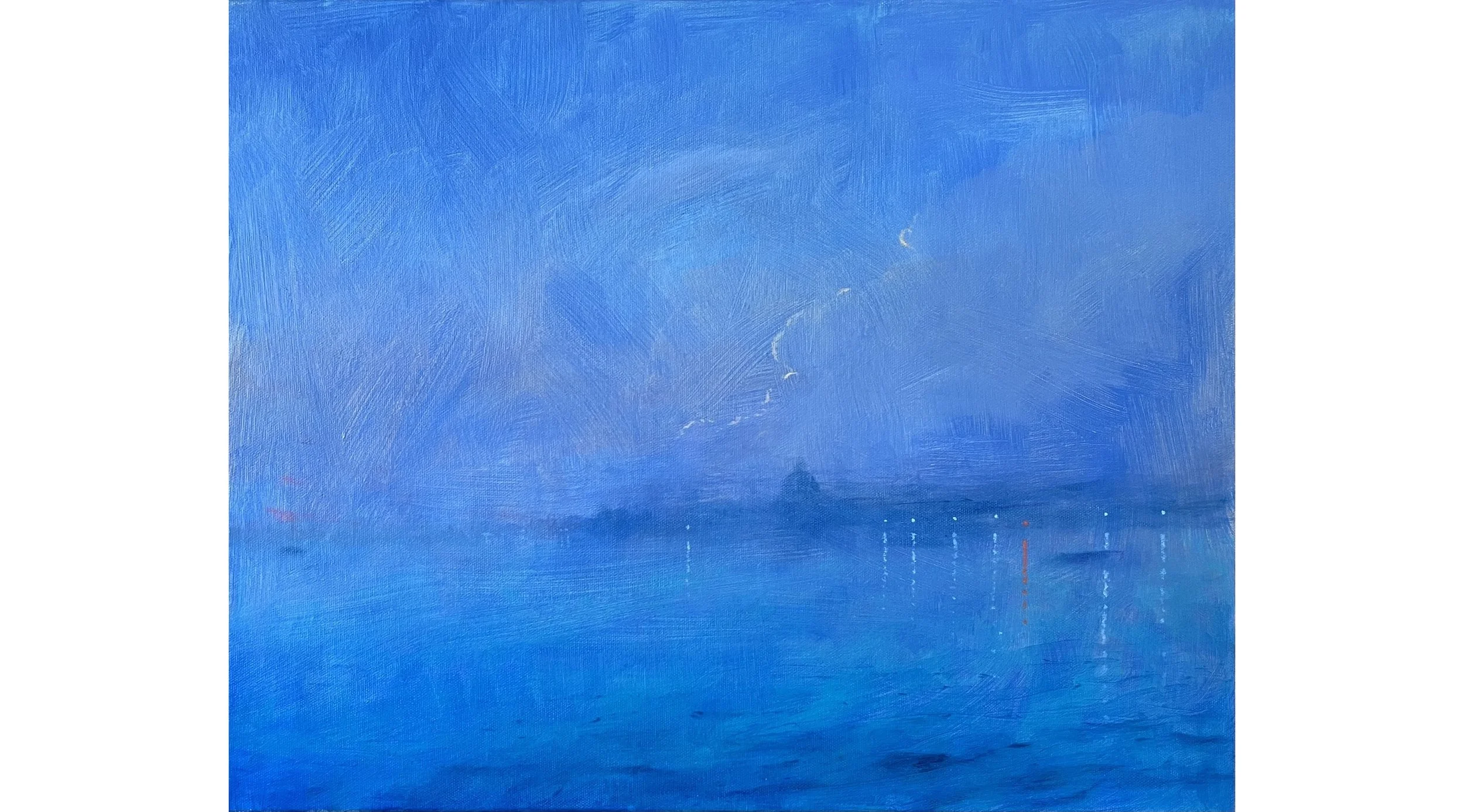 Last Light on the Thames oil on canvas 40 x 50cm