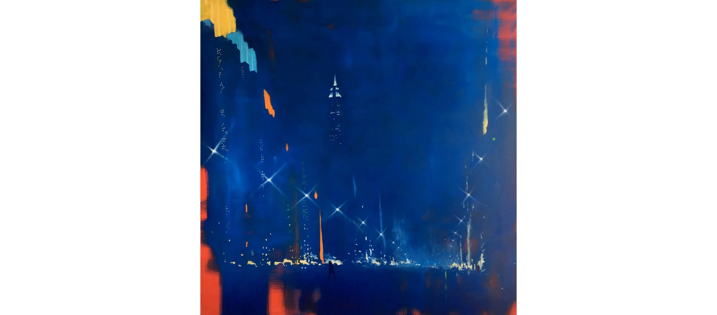 The Empire State Midnight III oil on canvas 102 x 102cm