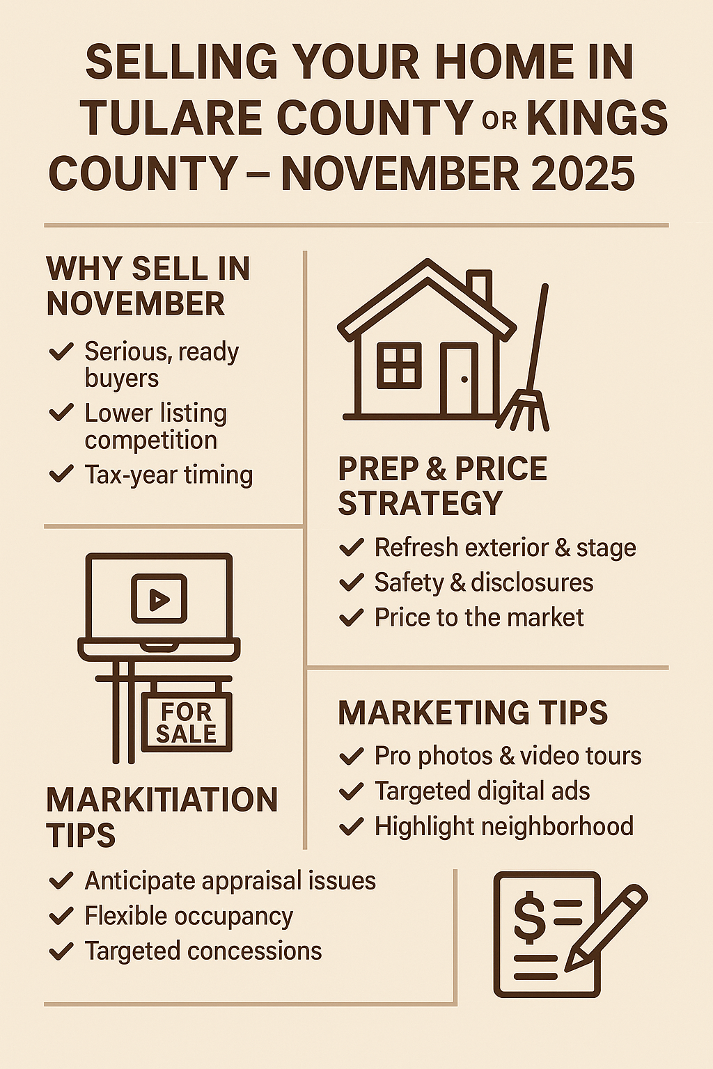 Selling Your Home in Tulare County or Kings County — November 2025 Guide