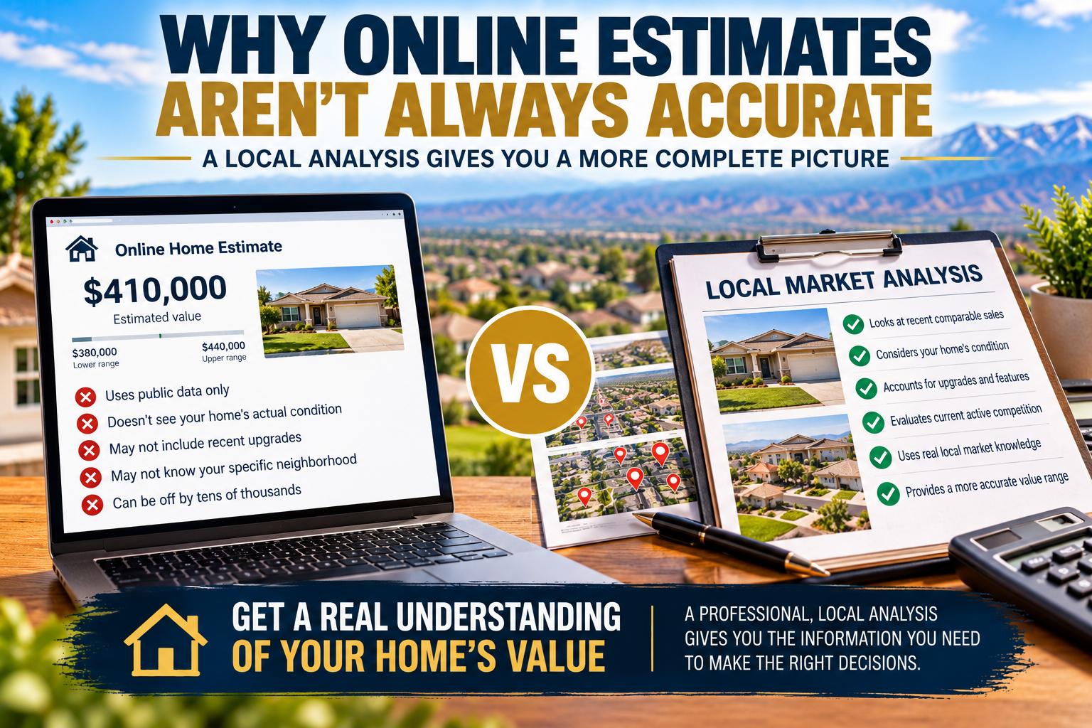 “Online home estimate vs local home value analysis in Visalia Tulare County and Kings County CA”