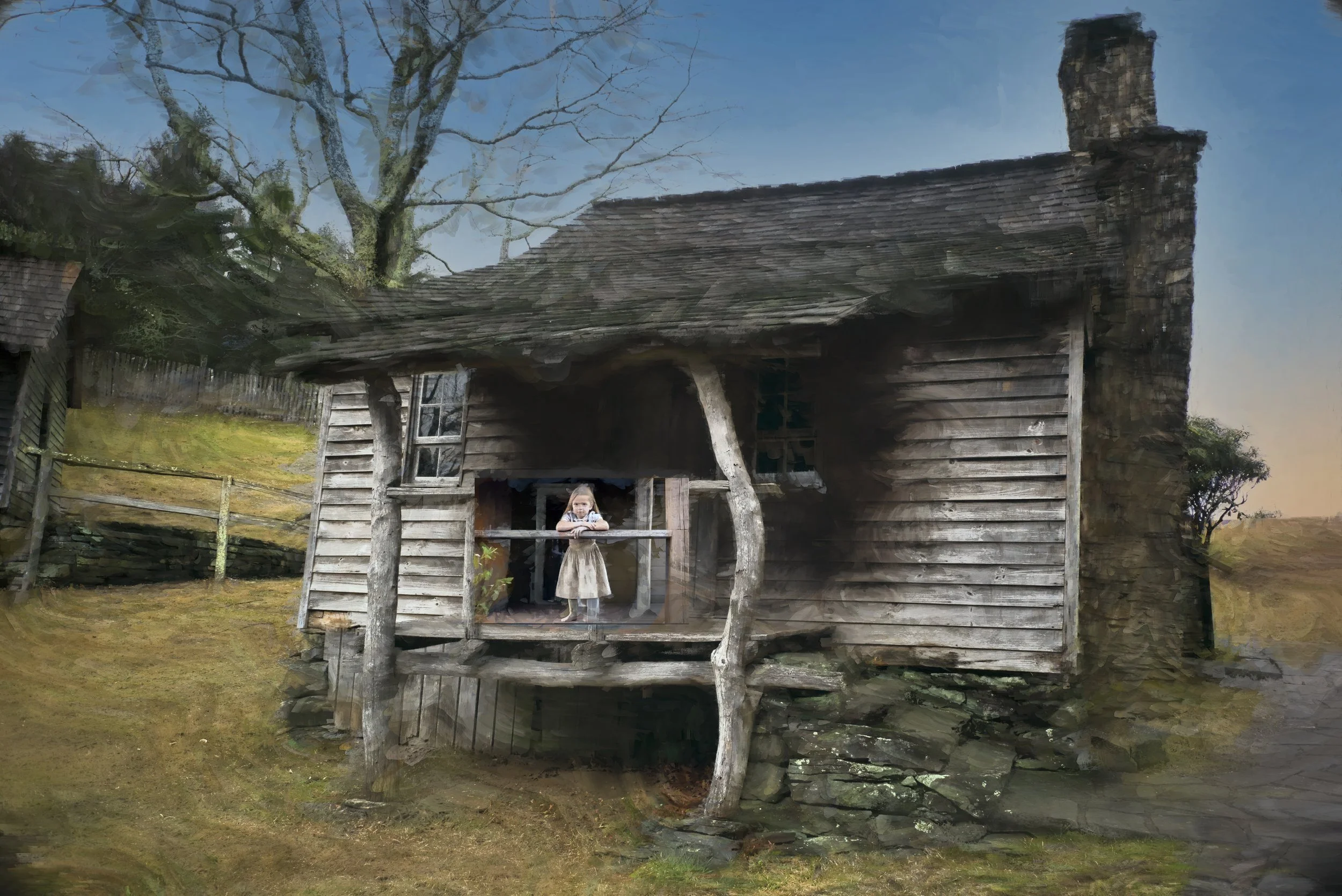 L1003443b - Primitive Cabin & Little Girl.jpg