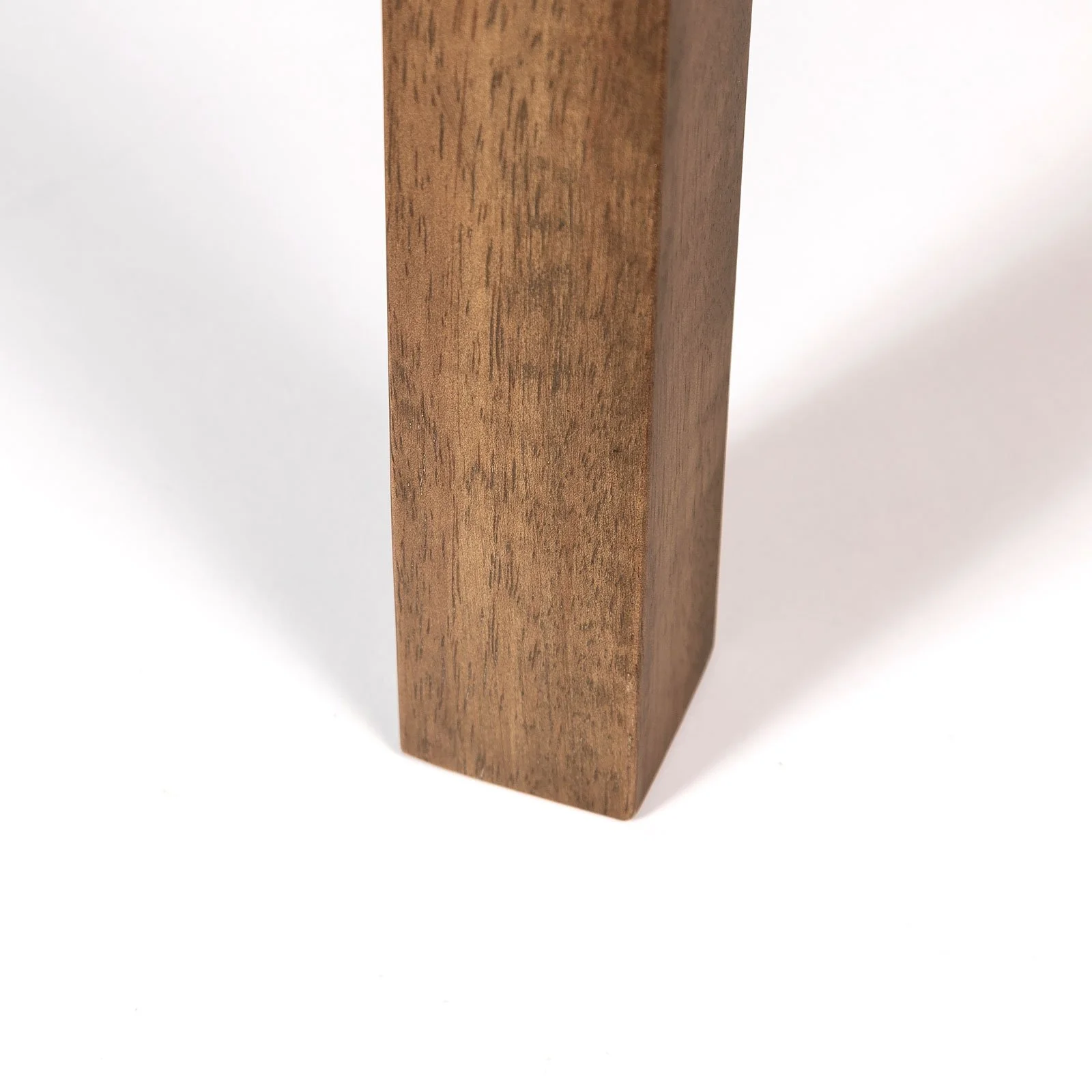 Solid rubberwood leg detail on extension dining table