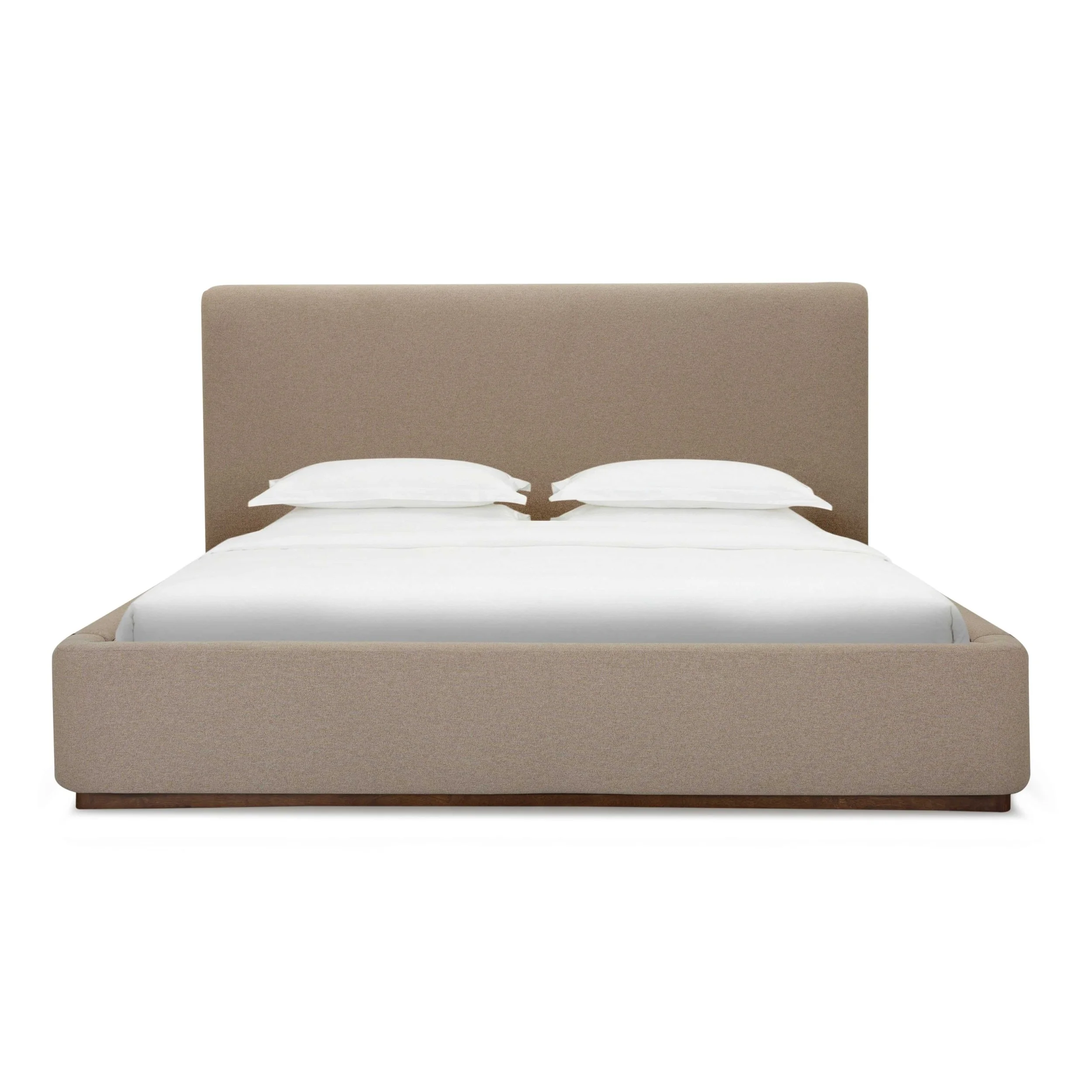 89 Velvet Tan Upholstered Bed - King Platform Bed.jpg