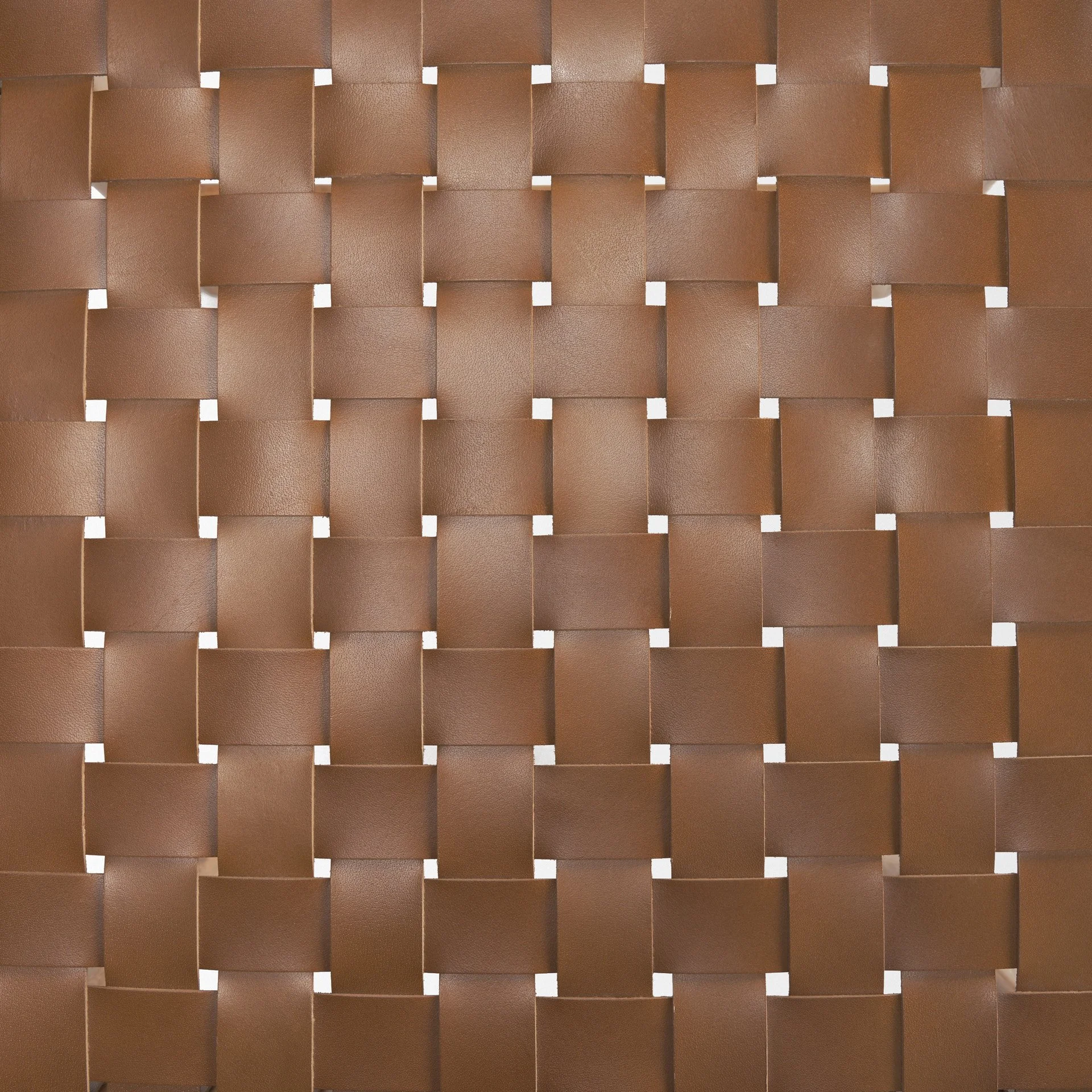 Close-up of handwoven full-grain buffalo leather on the 39 Dining Chair