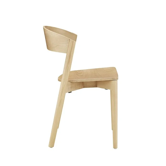 Side deail of stackable natural wood dining chair.jpg
