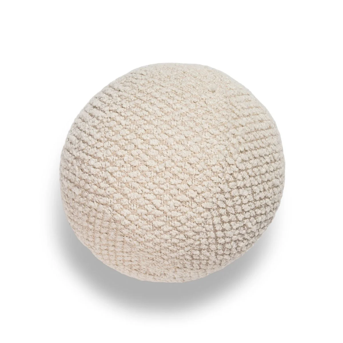 Ivory Cream Plush Sphere Throw Pillow 11"