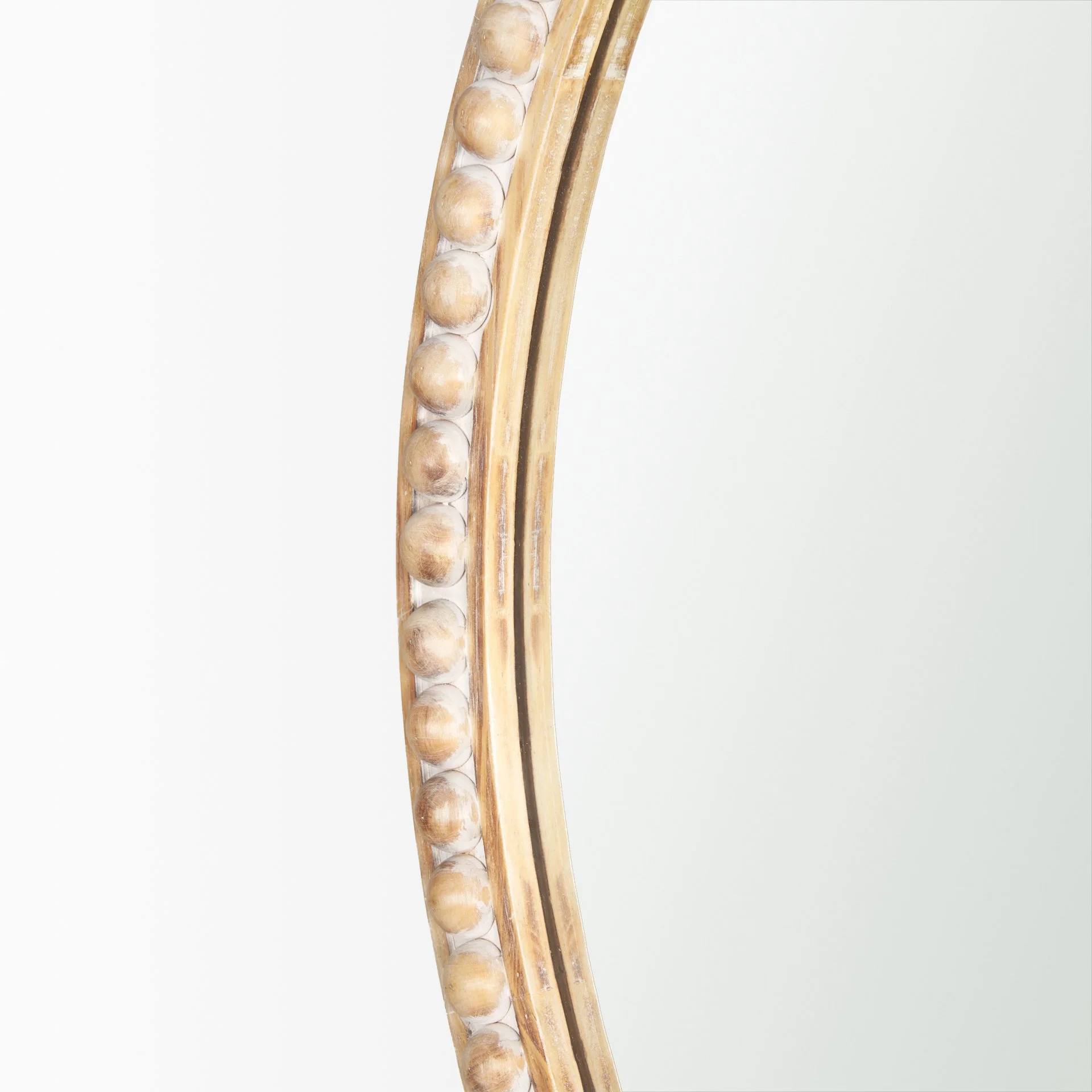 Beaded Wood Wall Mirror White Washed Wood Beading Close up.jpeg