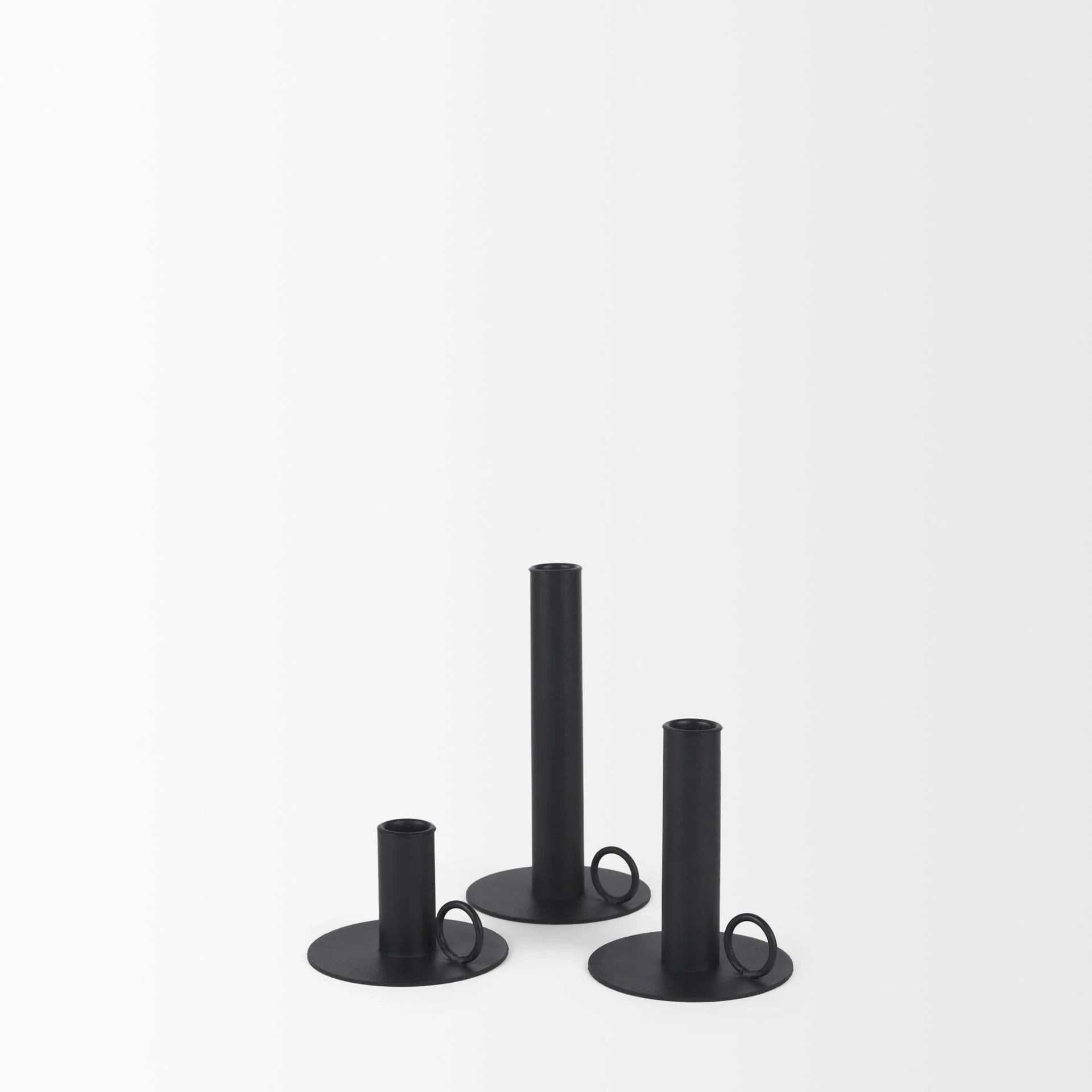 Black Matte Medal Candle Holder Set  of 3 .jpeg