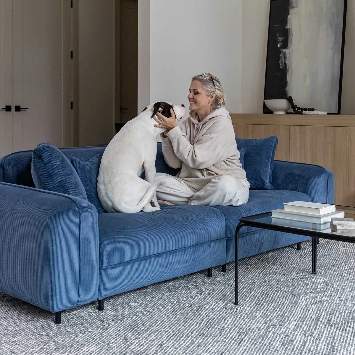 Made in Canada blue modular sofa - high quality fair price