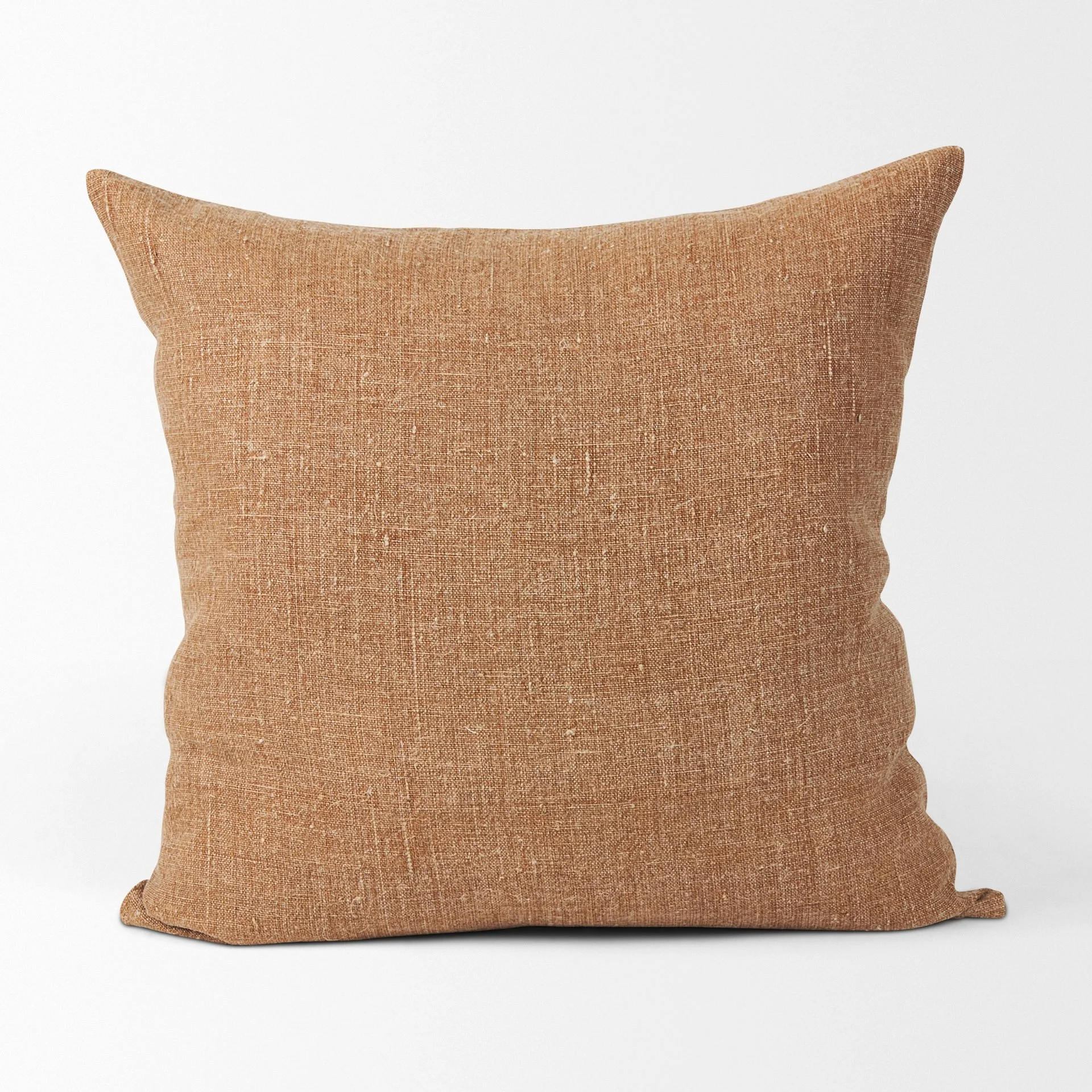 Product shot of 22 x 22 rust linen pillow cover (Copy) (Copy)