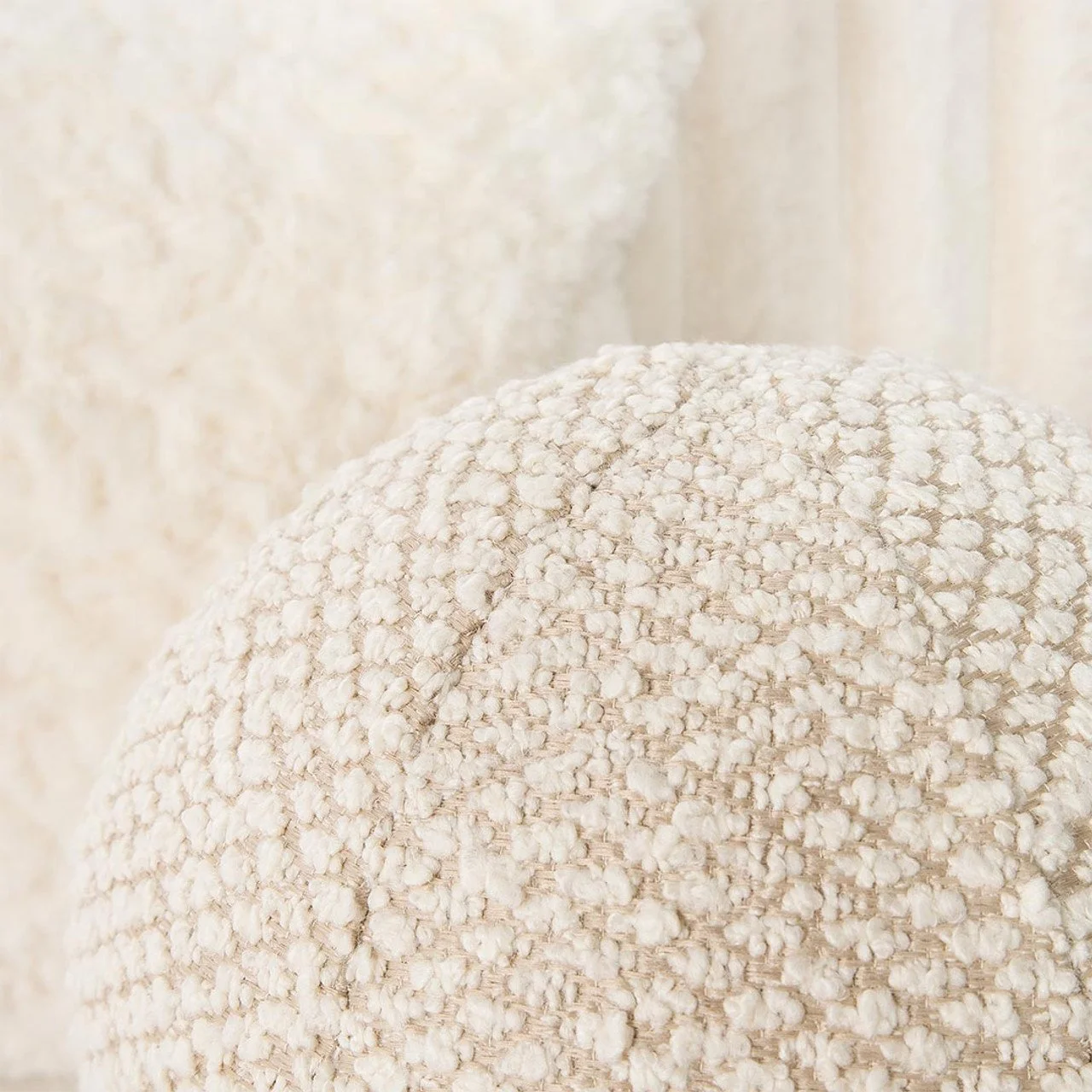 Winter White Cushions Set of 3 - Round Pillow Square Pillow and Rectangular Pillow Faux Fur - 07.jpeg