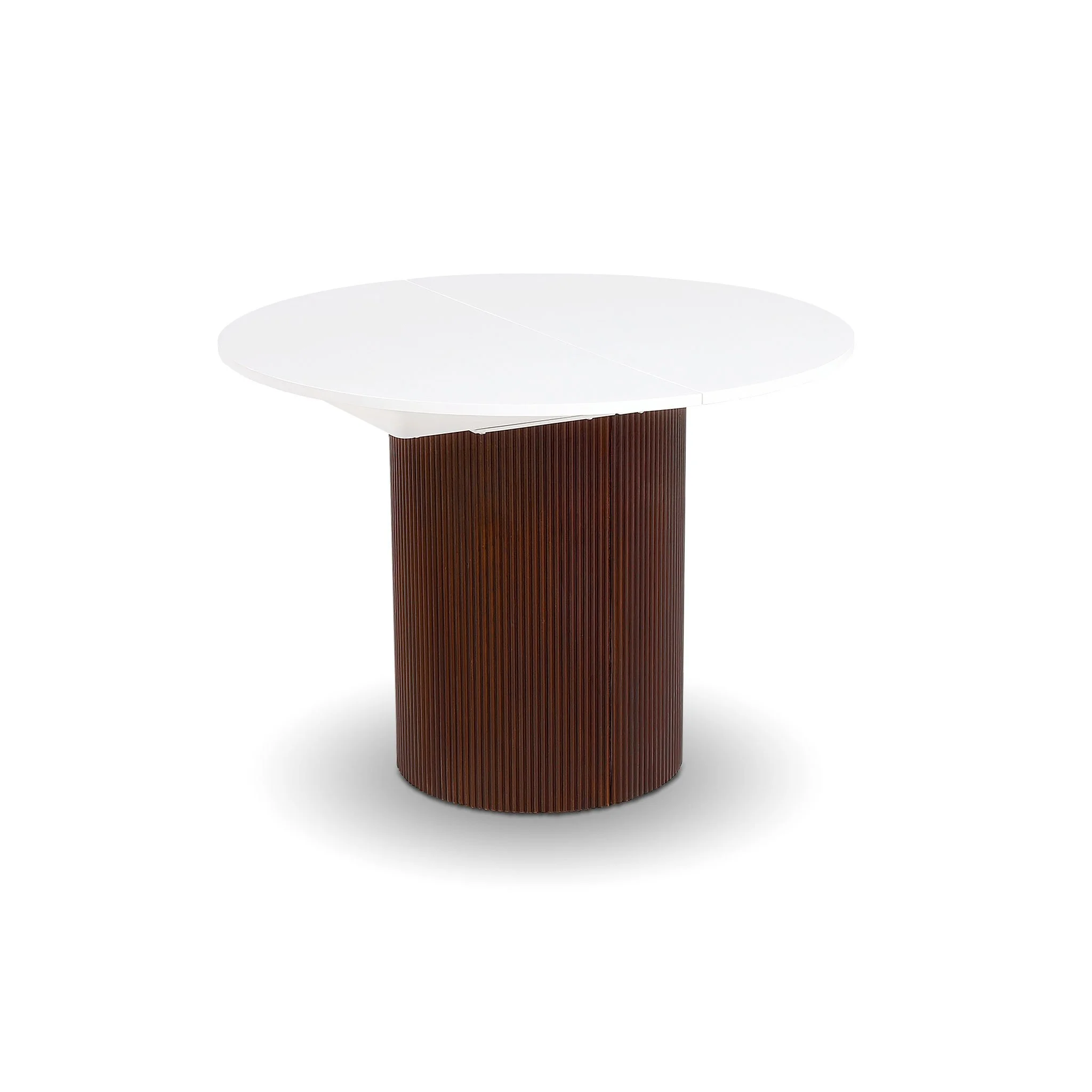 AVE-002 - White top Brown oak bottom extension Dining table.jpg
