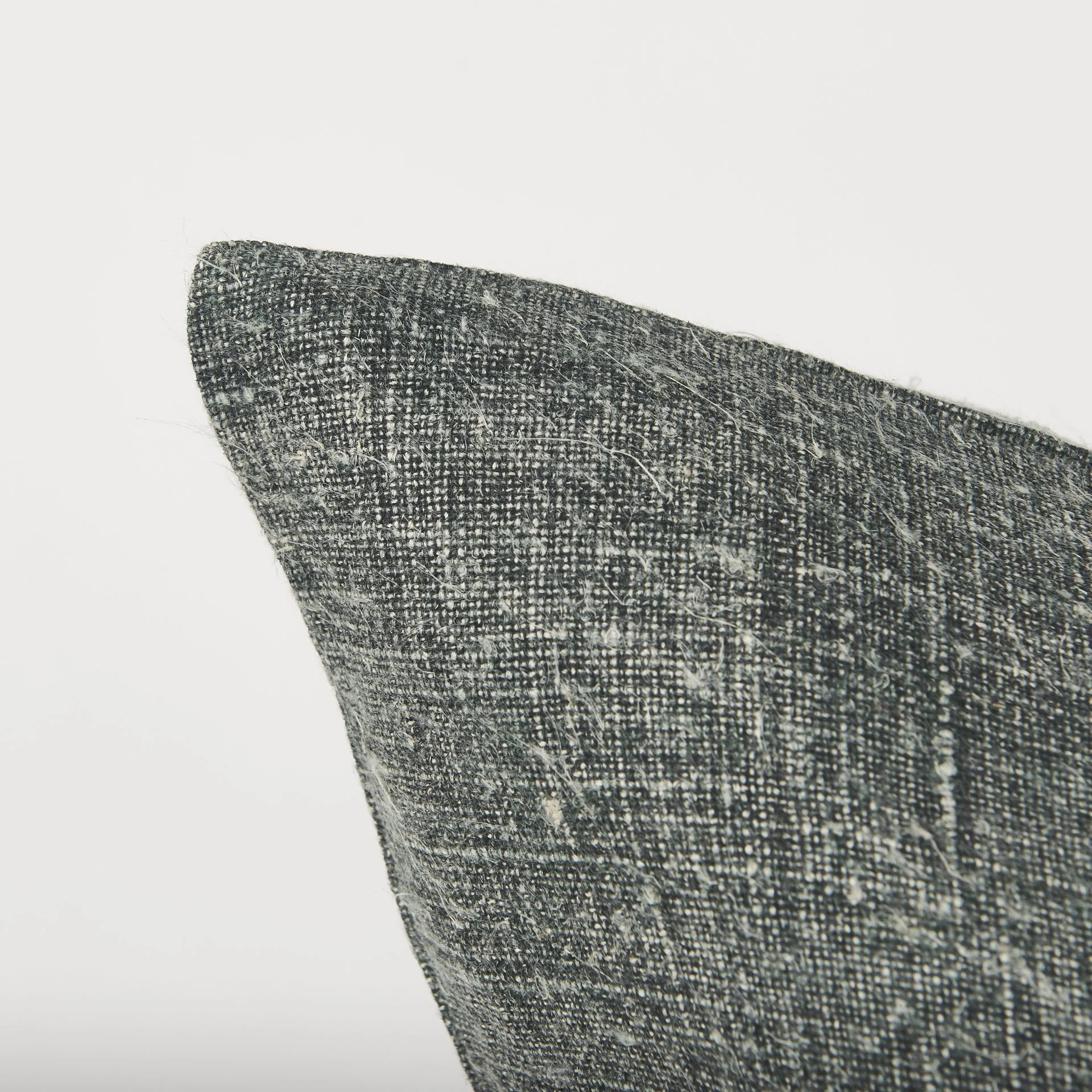 Detail image of green textured linen pillow cover. (Copy) (Copy)