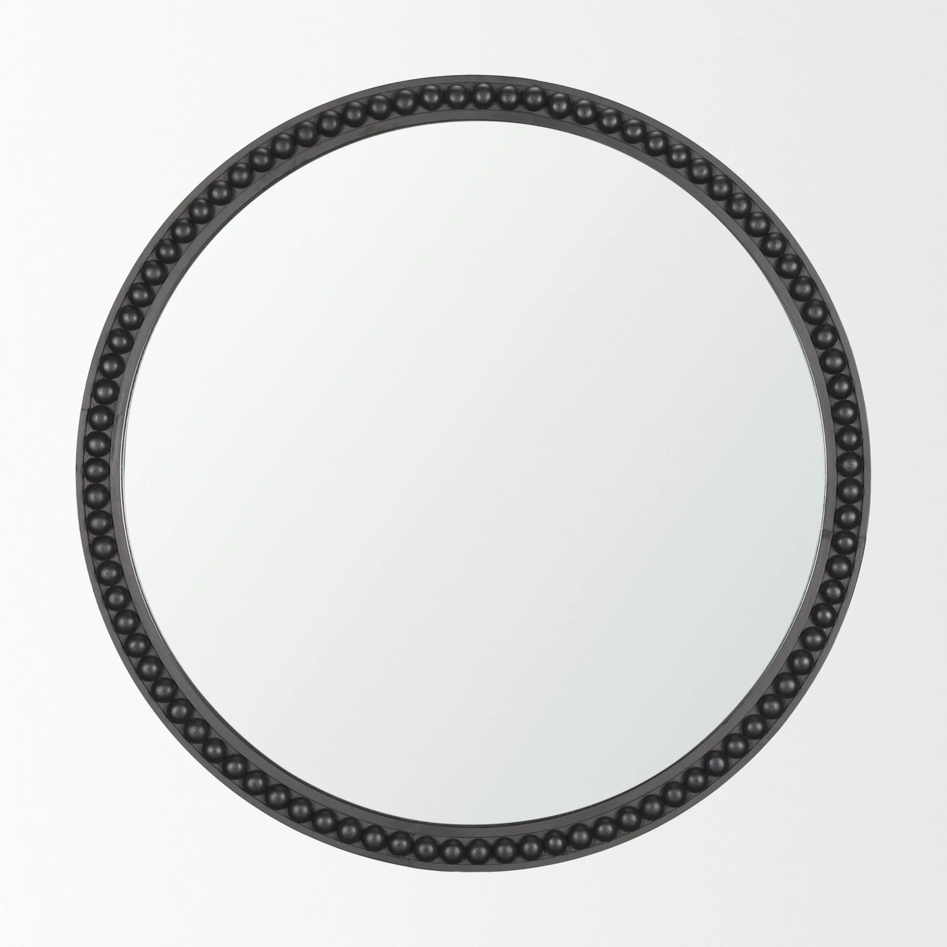 Black Beaded Wood Wall Mirror .jpeg