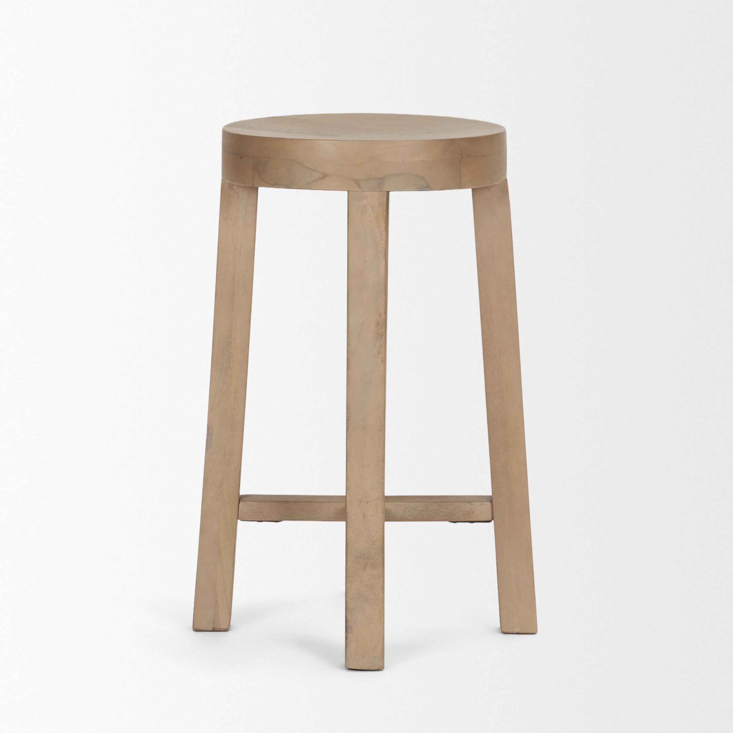 Medium Wood Counter Stool Round Top Backless.jpeg