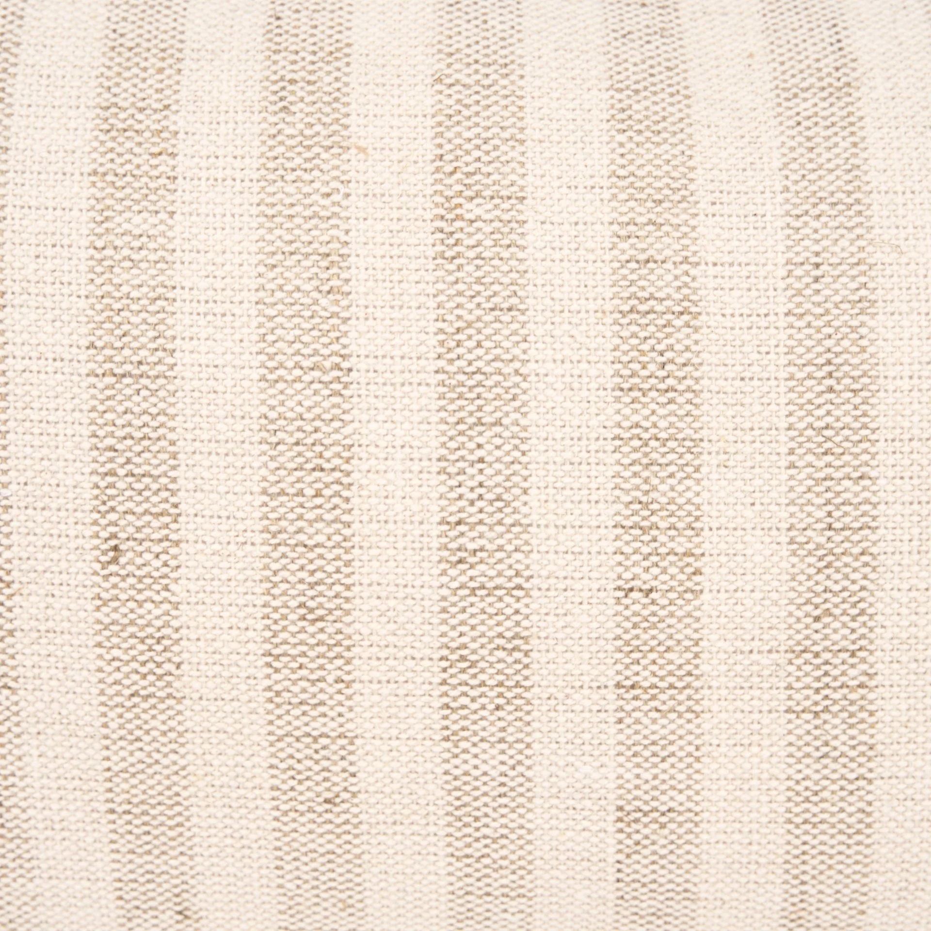 linen fabric detail on cream and linen cushion cover.