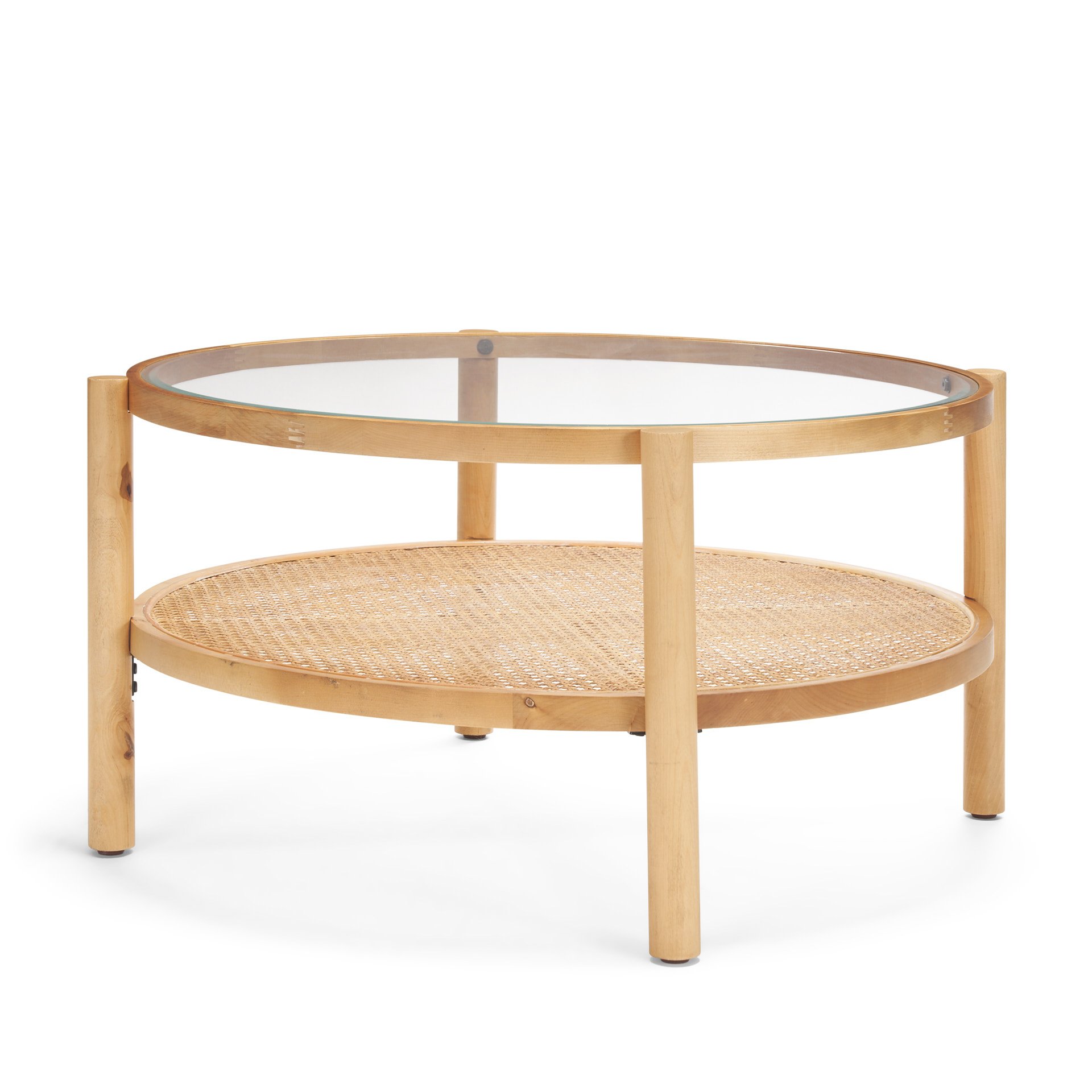 98 Coffee table - Light wood and plass, two teir.jpeg
