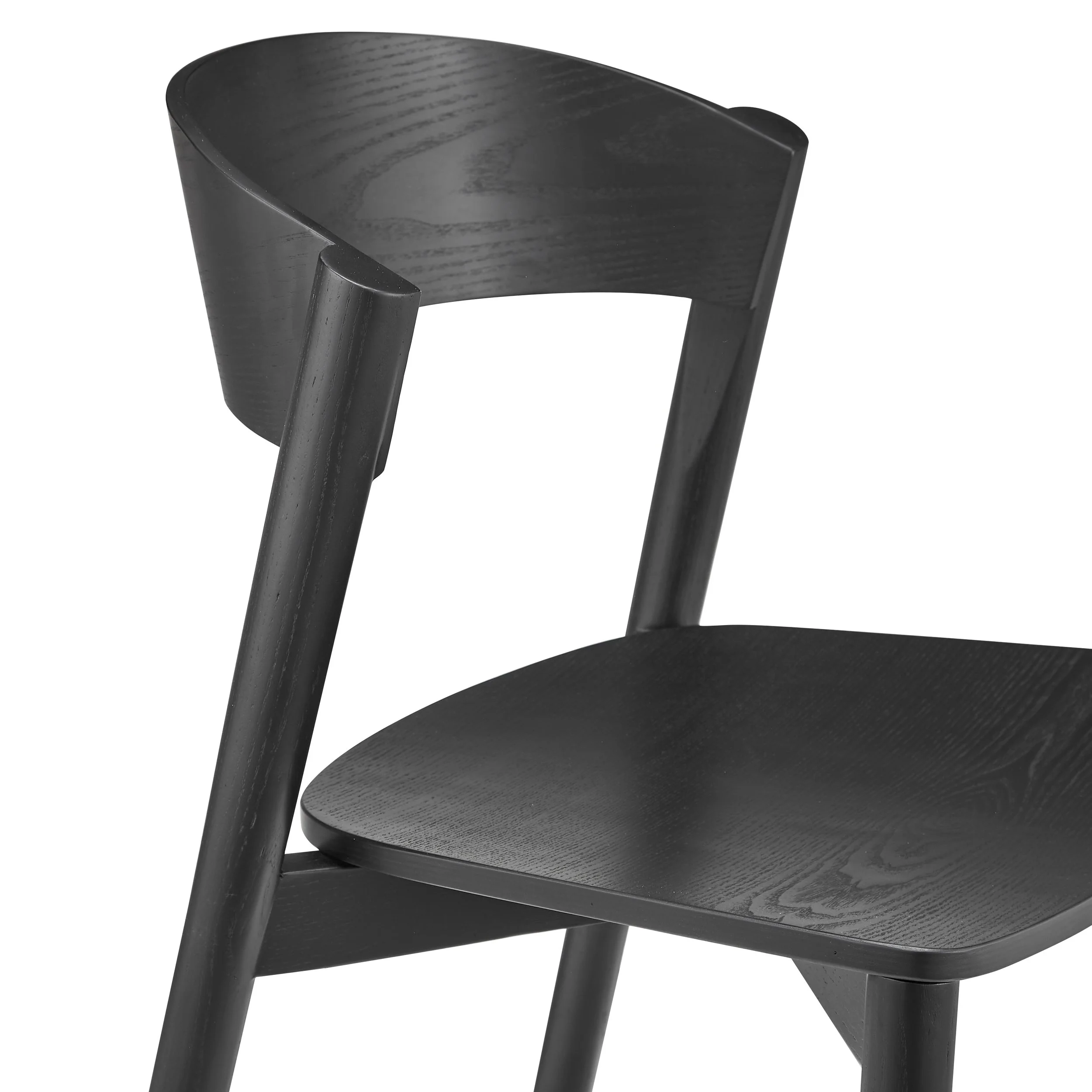 Side deail of stackable black wood dining chair.jpg