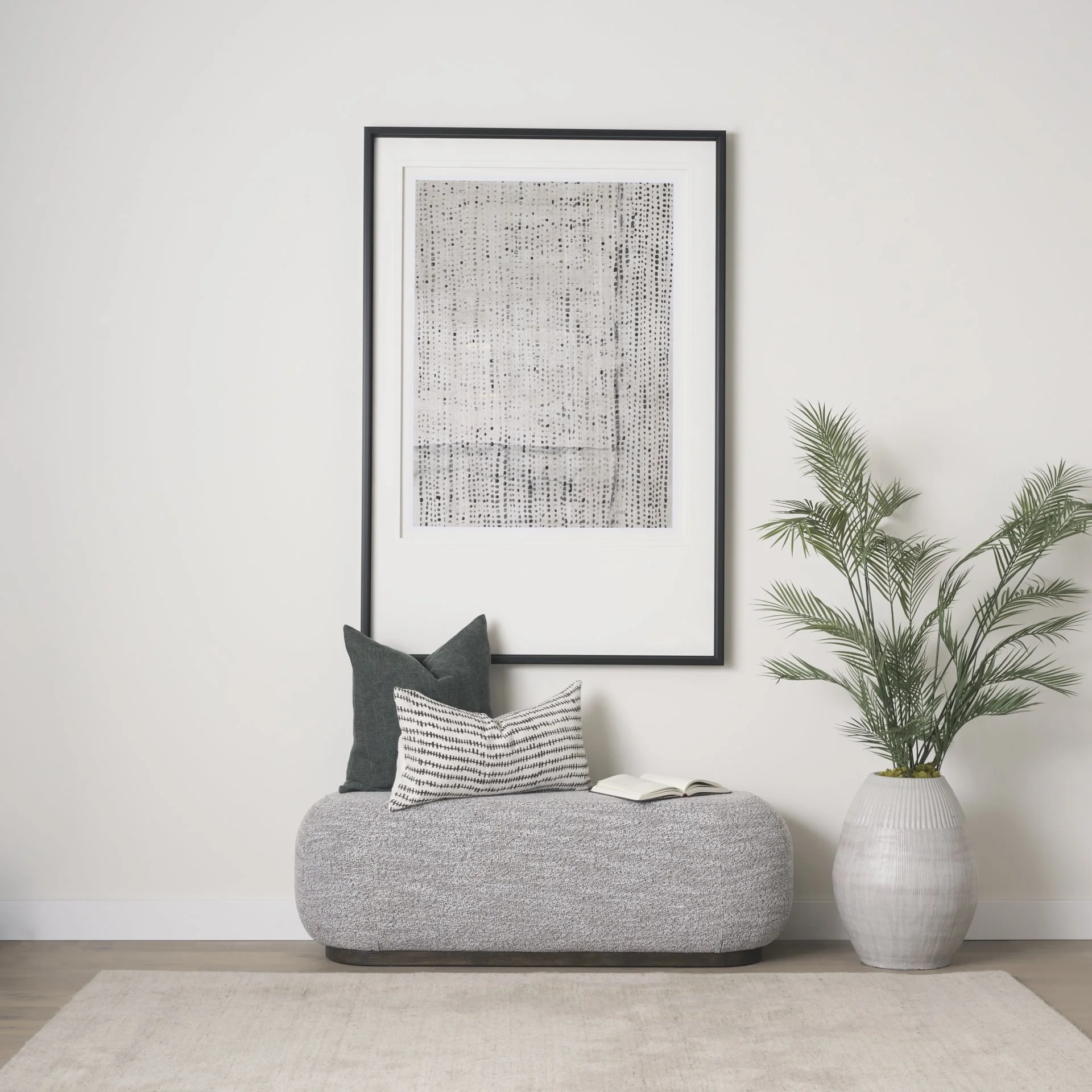 Modern styling of green textured linen pillow cover. (Copy) (Copy)