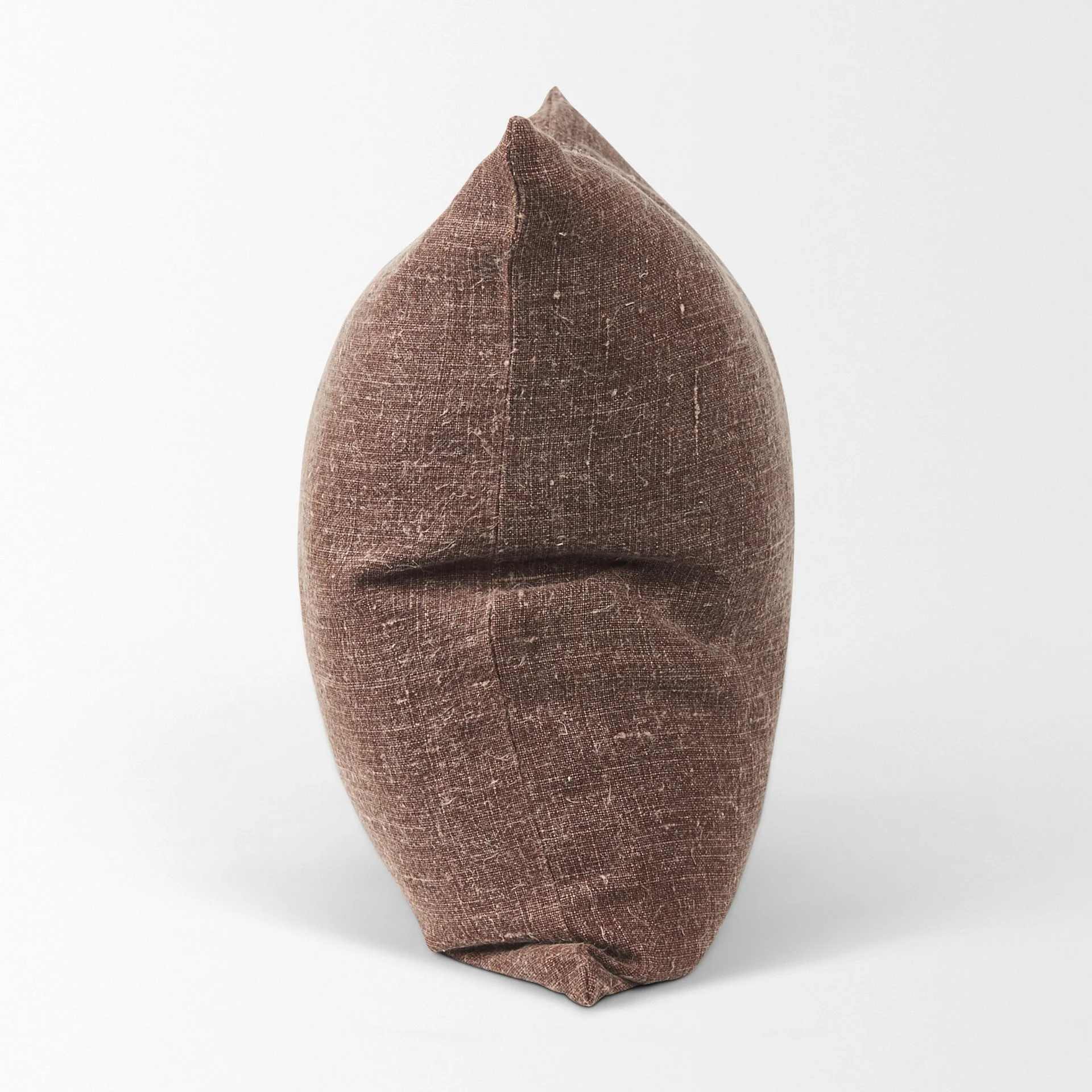 Side view of 22 x 22 brown textured linen pillow cover. (Copy) (Copy)