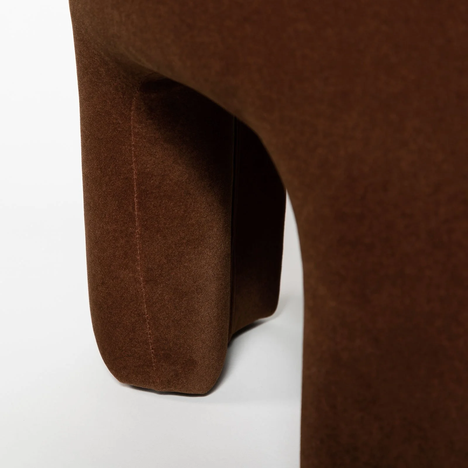 3 Ottoman - Velvet Chestnut Leg Detail