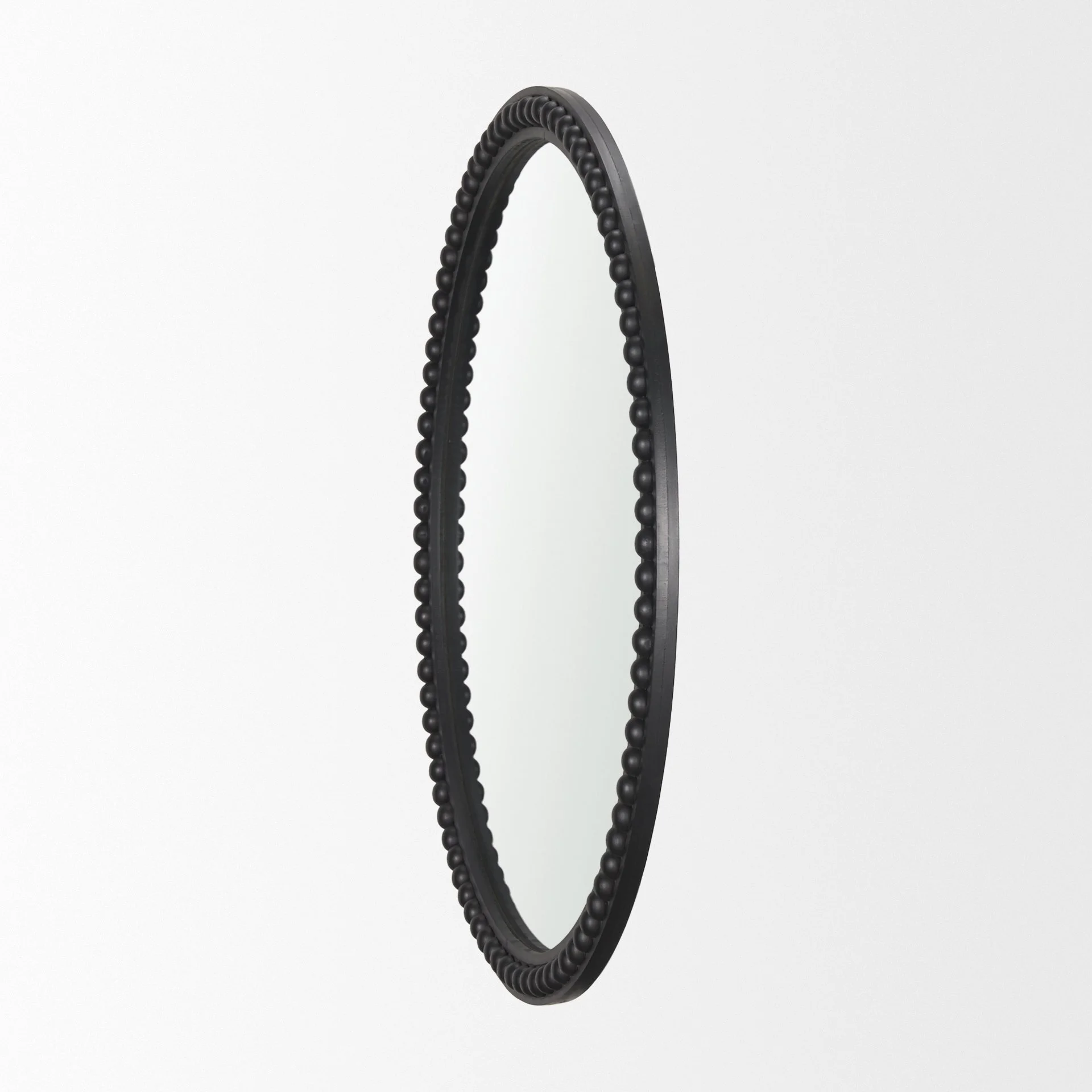 Round Black Beaded Wood Wall Mirror.jpeg