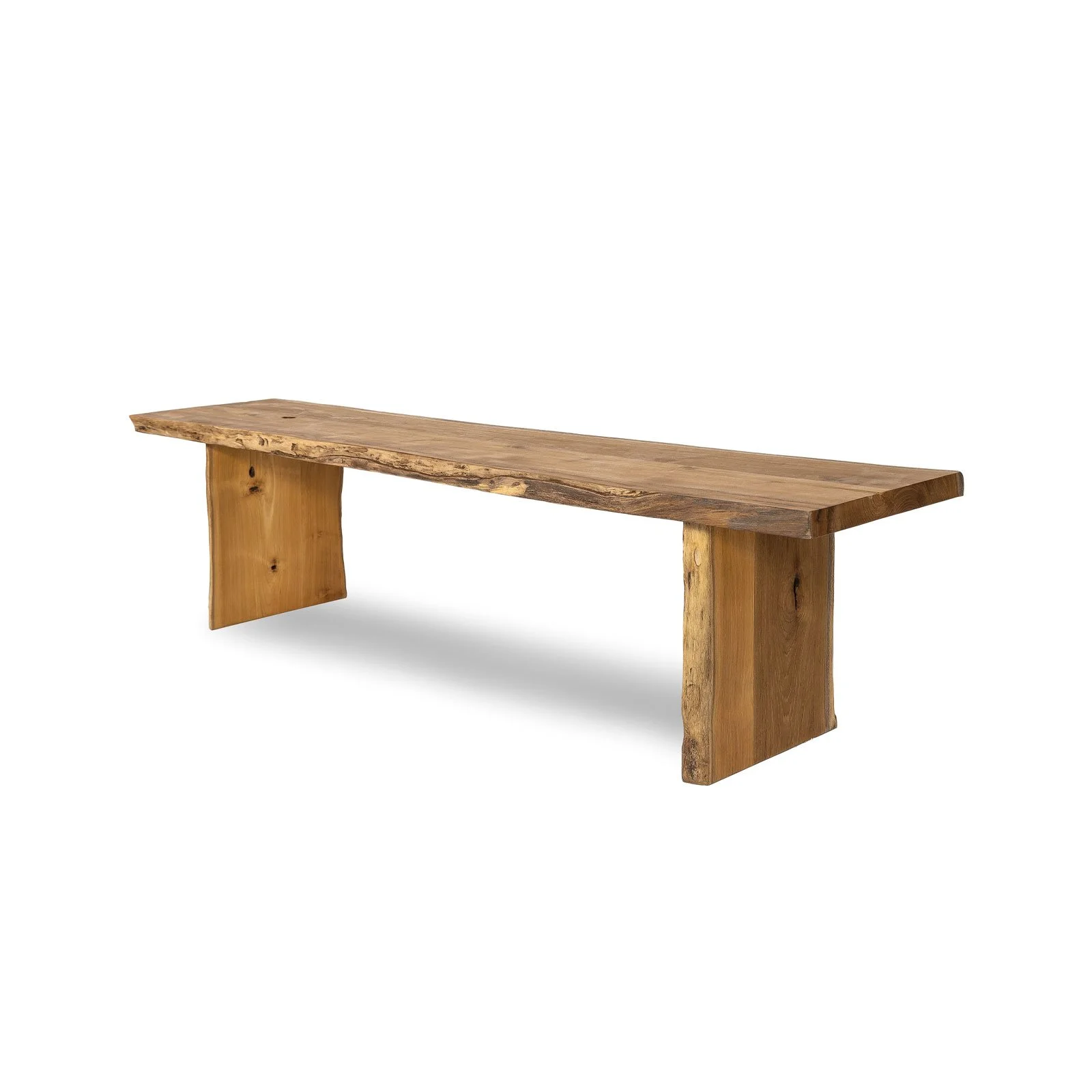 Side angle of sculptural teak root bench with clear-oil finish.jpg