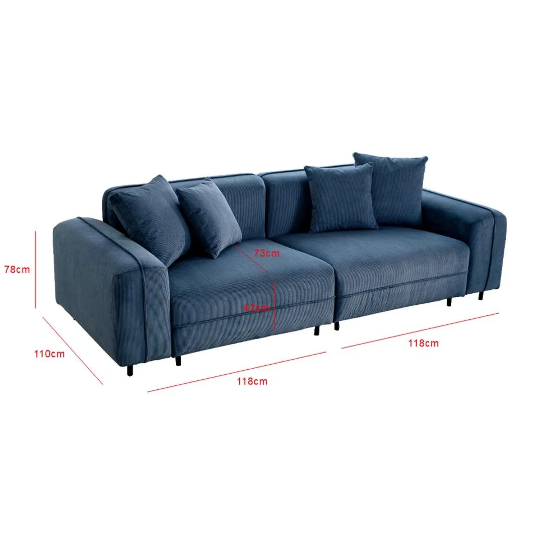 Dimensions of Furniture 28's 30 sofa in Azure