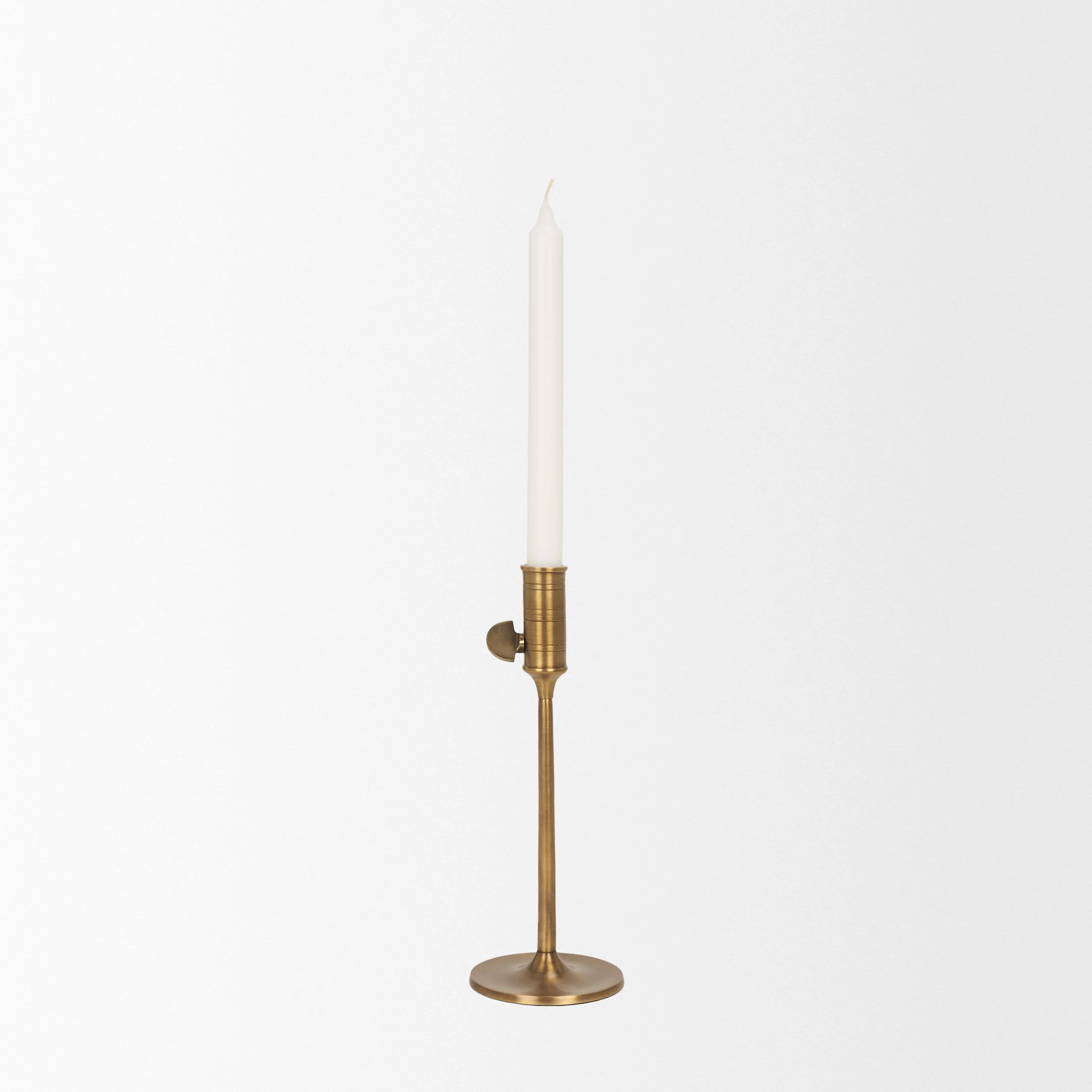 Solid Brass Candle Holder Small With Candle.jpeg