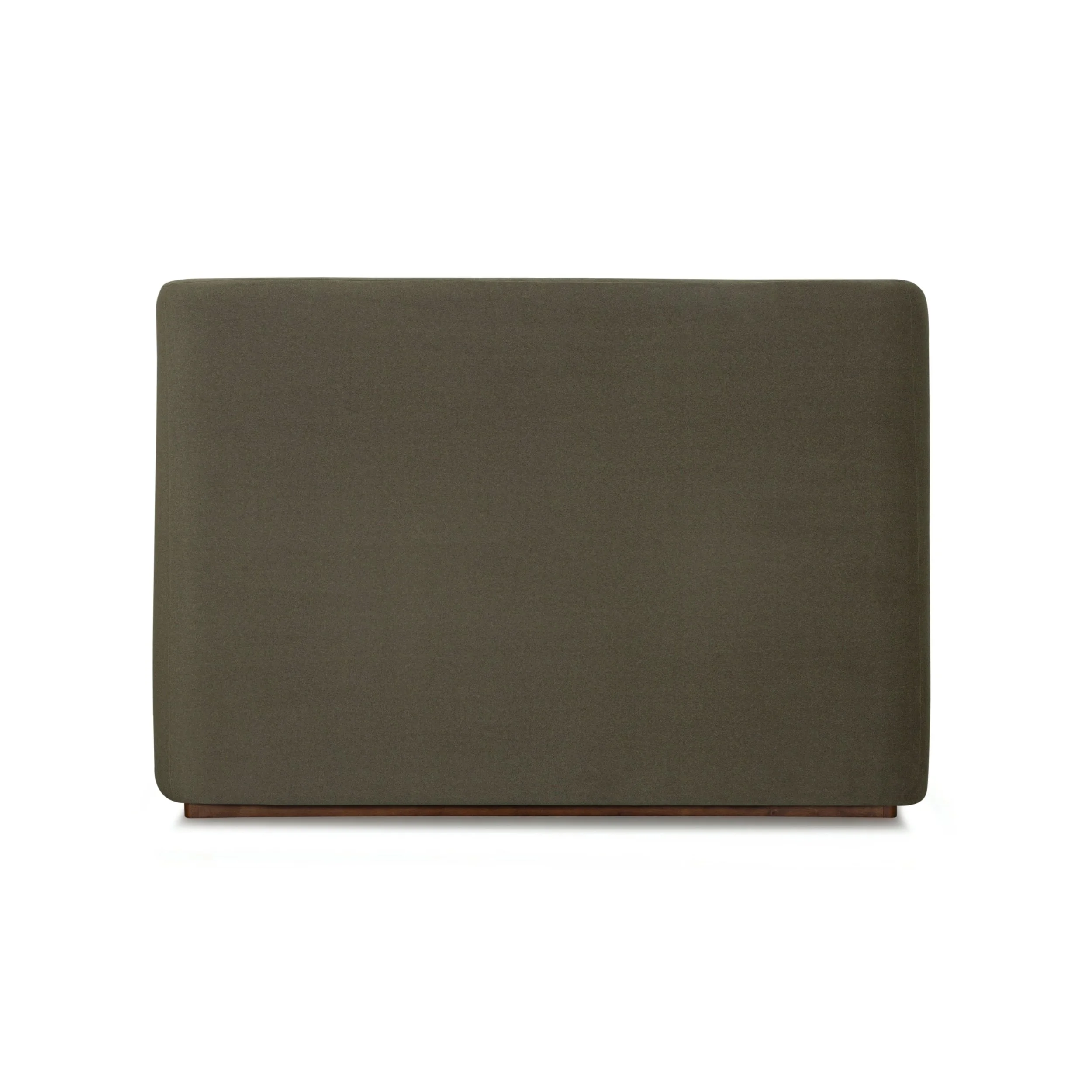 77 Queen Bed - Velvet Fern green headboard from behind - great for floating in bedroom
