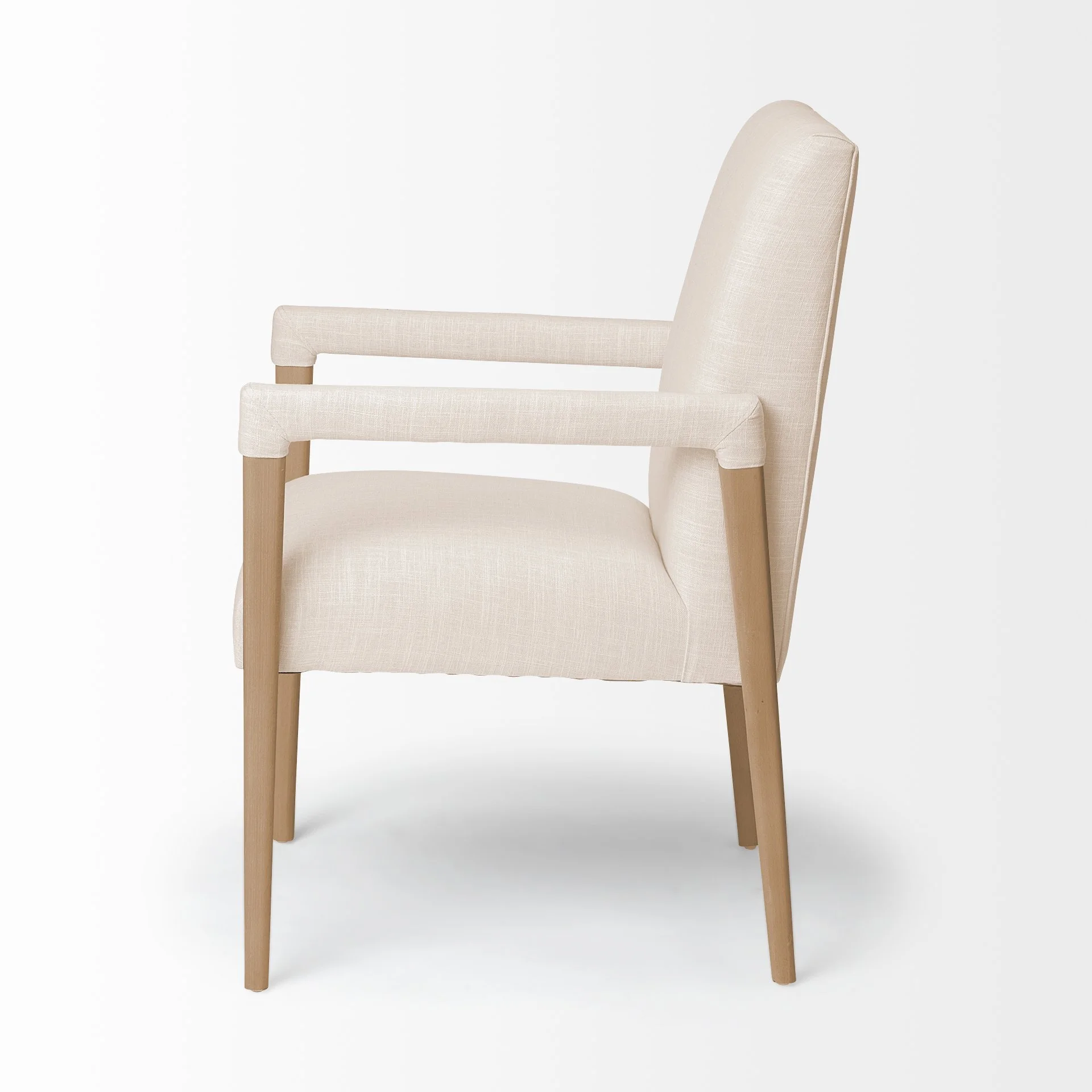 Cream Linen-Blend Upholstery Solid Beech Wood Dining Chair.jpeg
