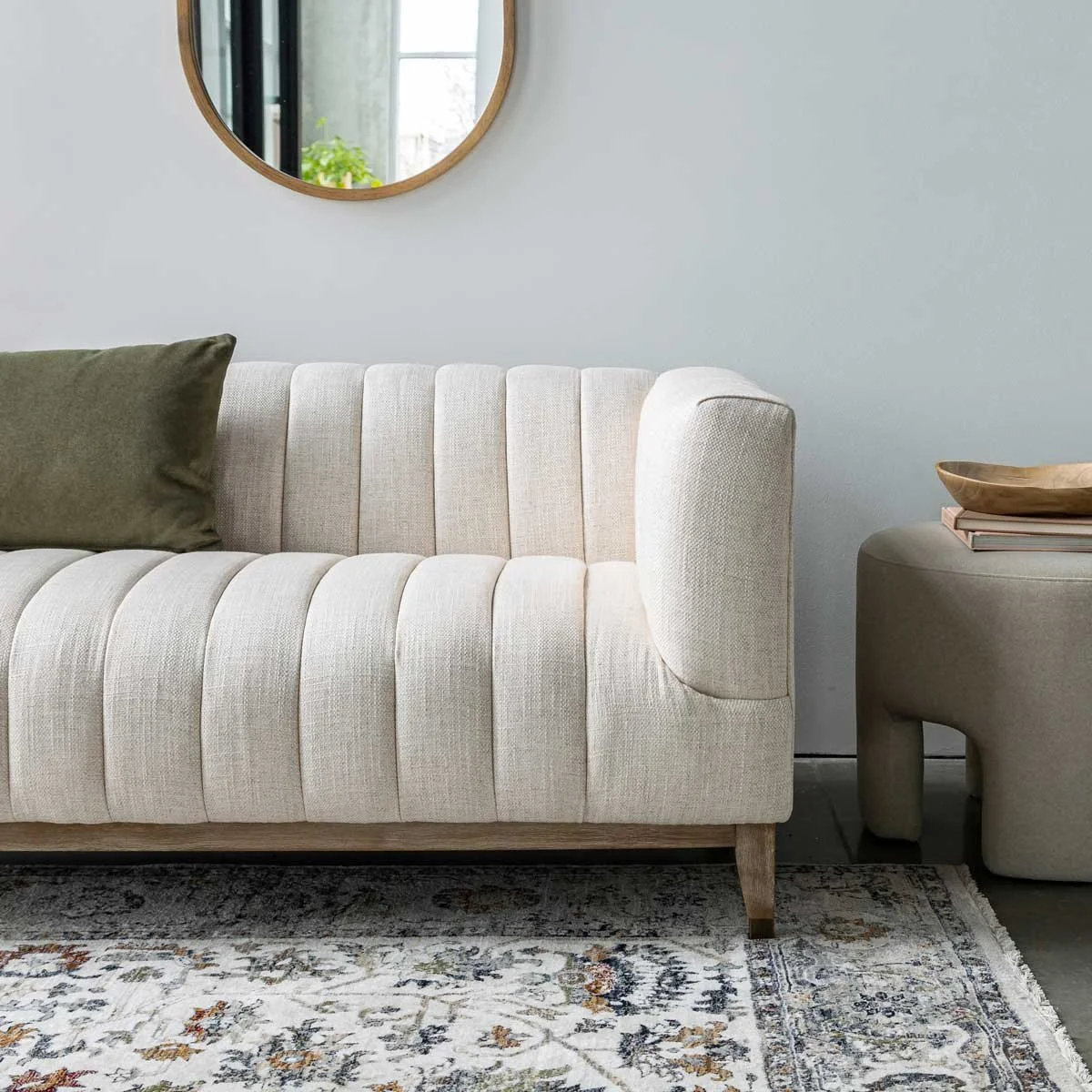 Cream Line Tuffed Cream Loveseat .jpg