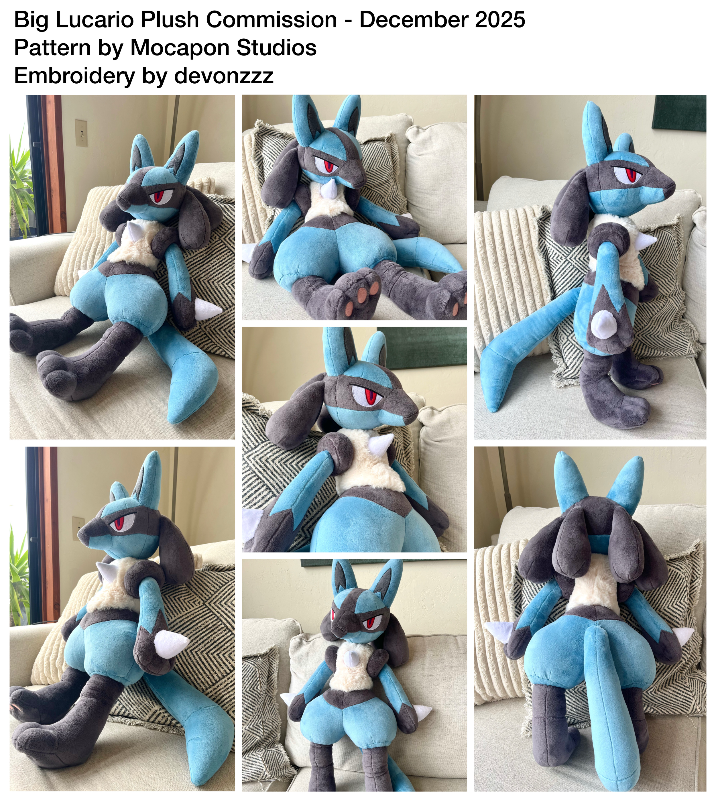 Big Lucario Plush Commission