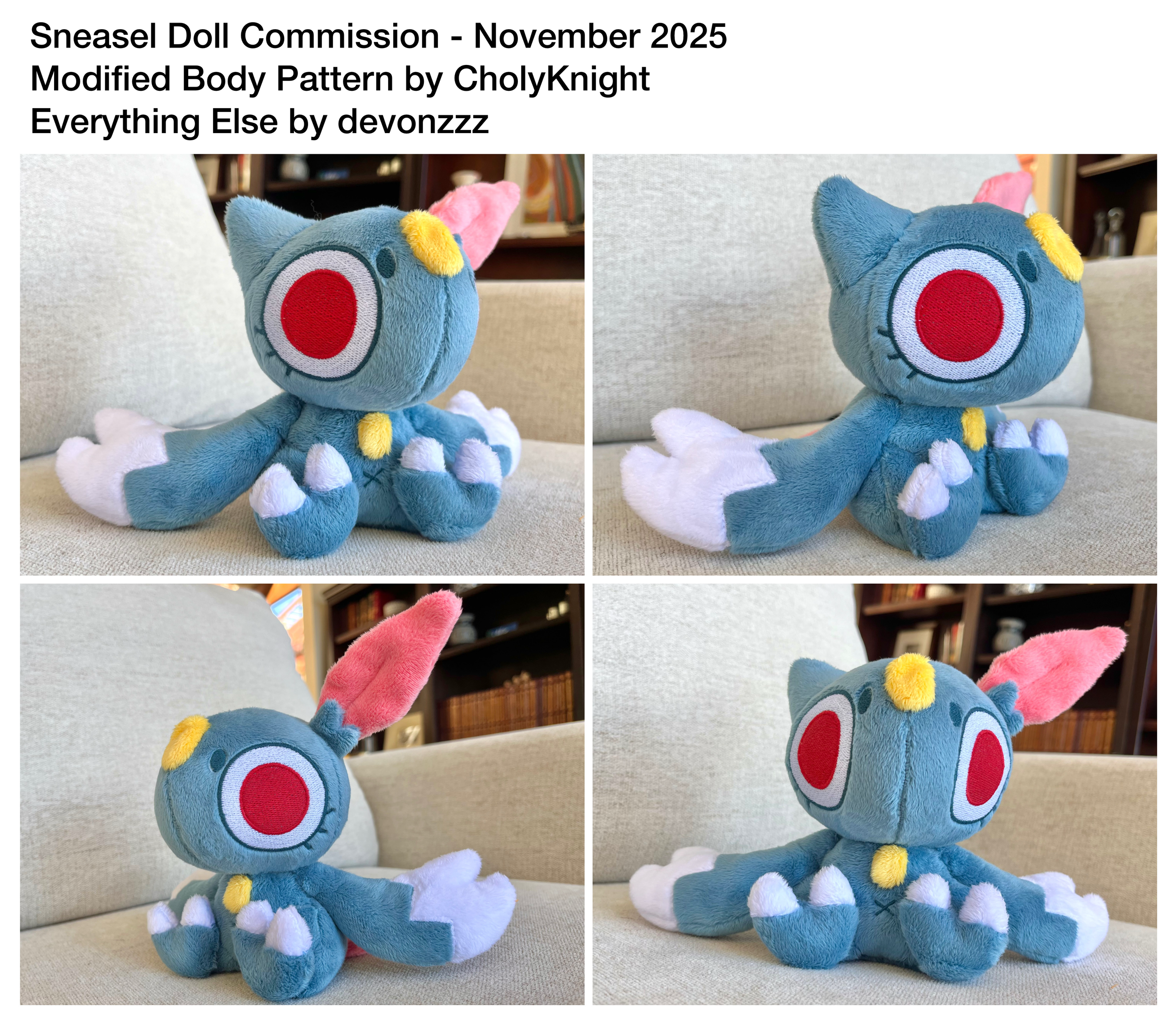 Sneasel Pokedoll Plush Commission