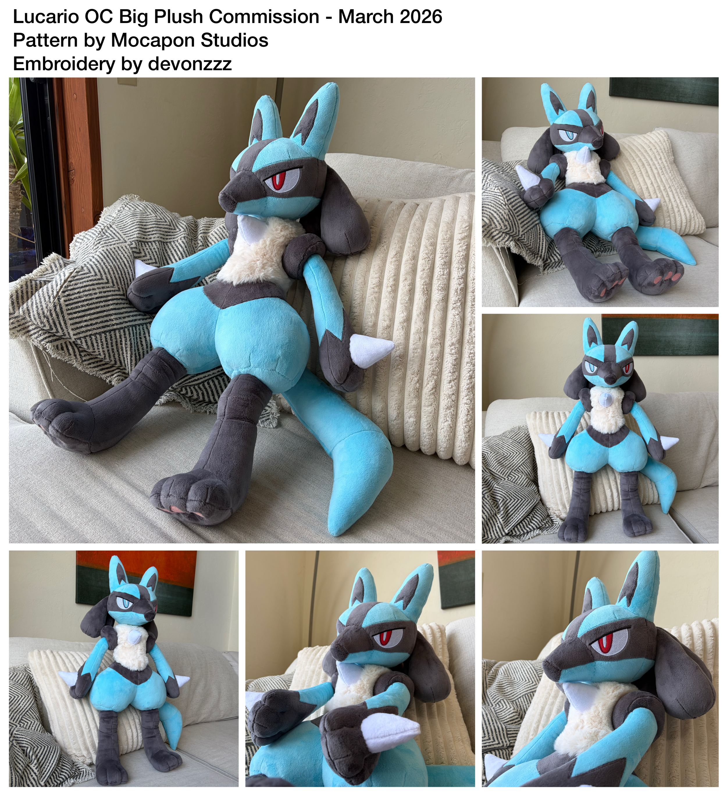 Lucario OC Plush Commission