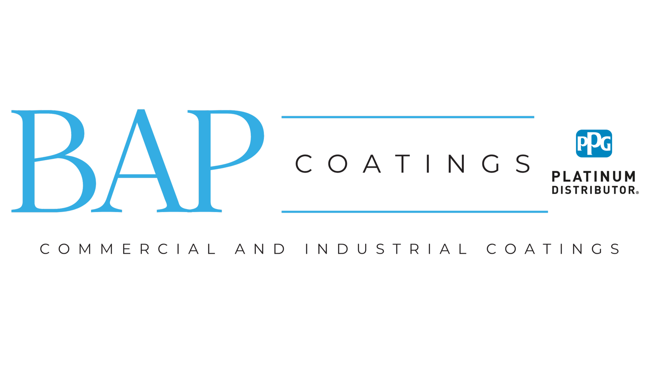 BAP Coatings logo with the words Commercial and Industrial Coatings and the PPG logo.
