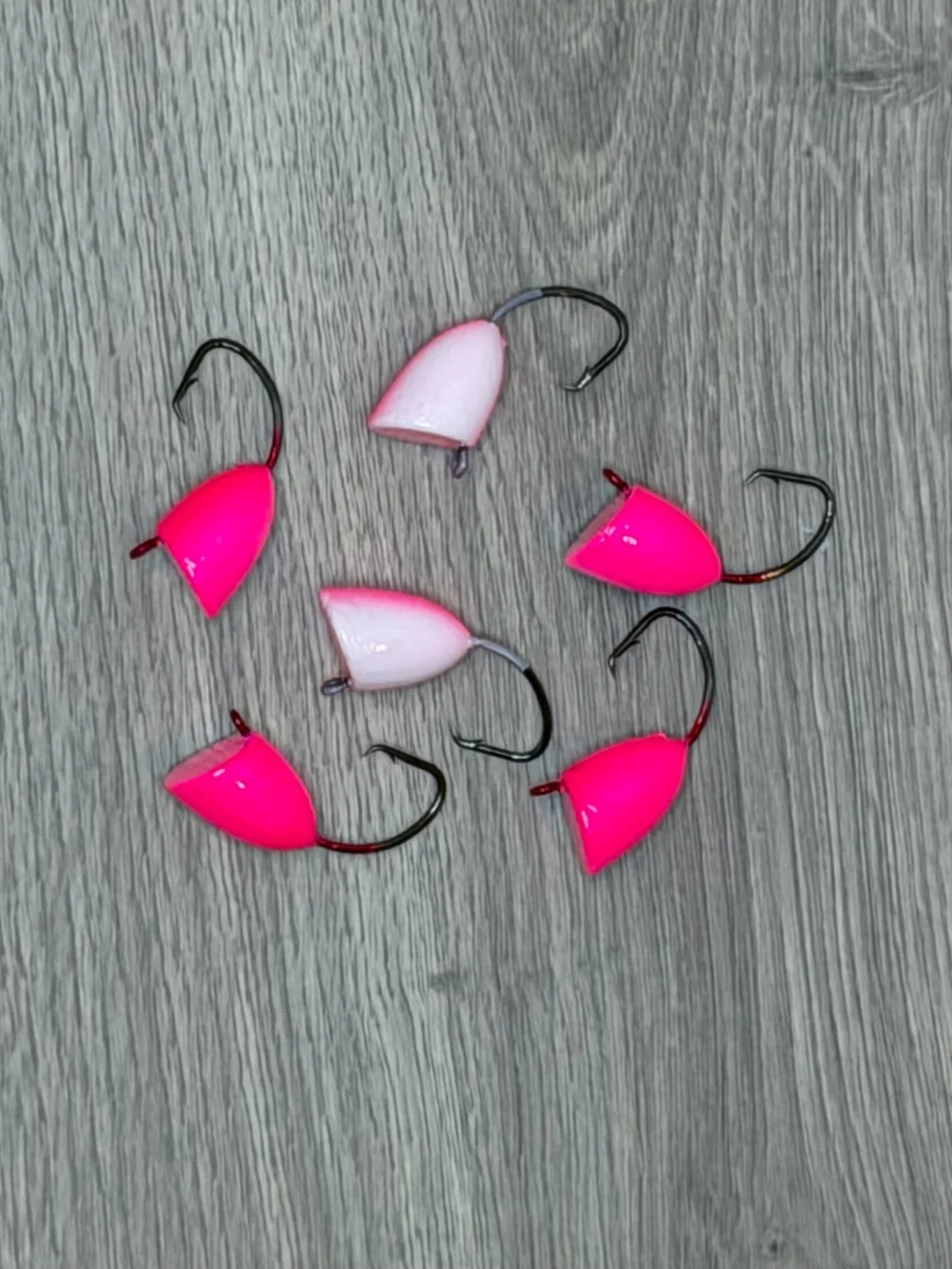 Pink/White SurfChatter Float Hook 6-Pack — SurfPro Tackle - top